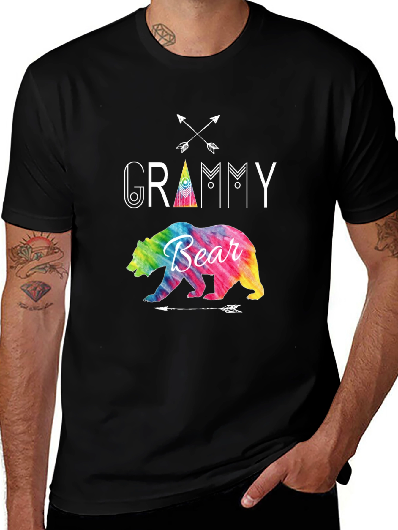 Grammy Bear Tie Dye Graphic T-Shirt