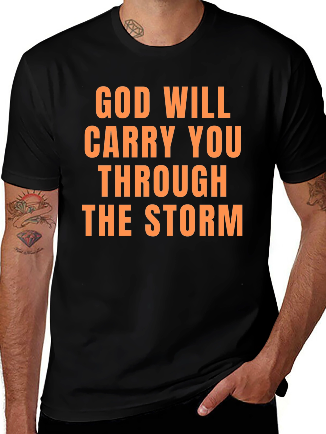 Variant 25 of Faith-Inspired Graphic Tee: God Will Carry You Through