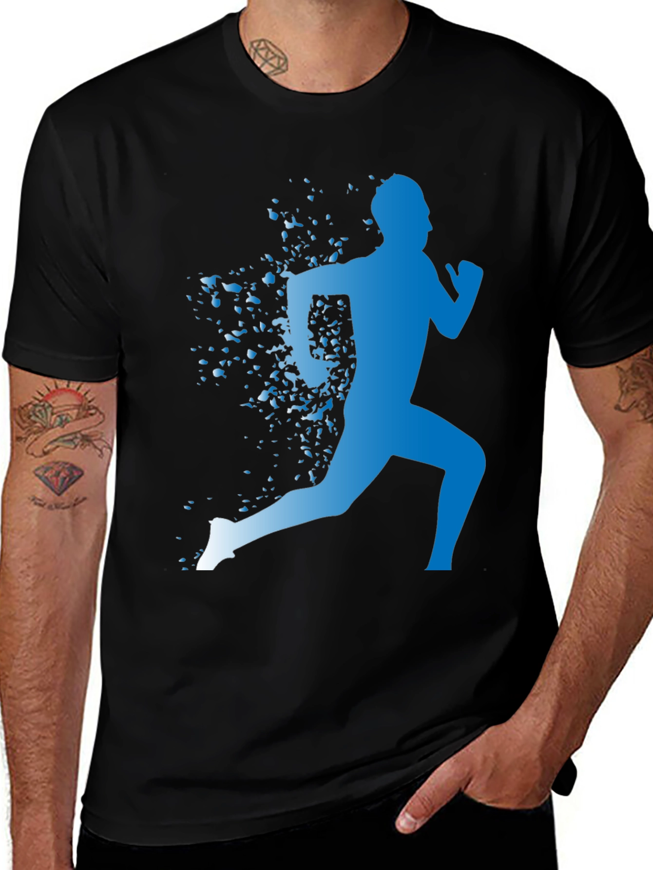 Variant 30 of Runner Graphic Tee - Athletic Black T-Shirt