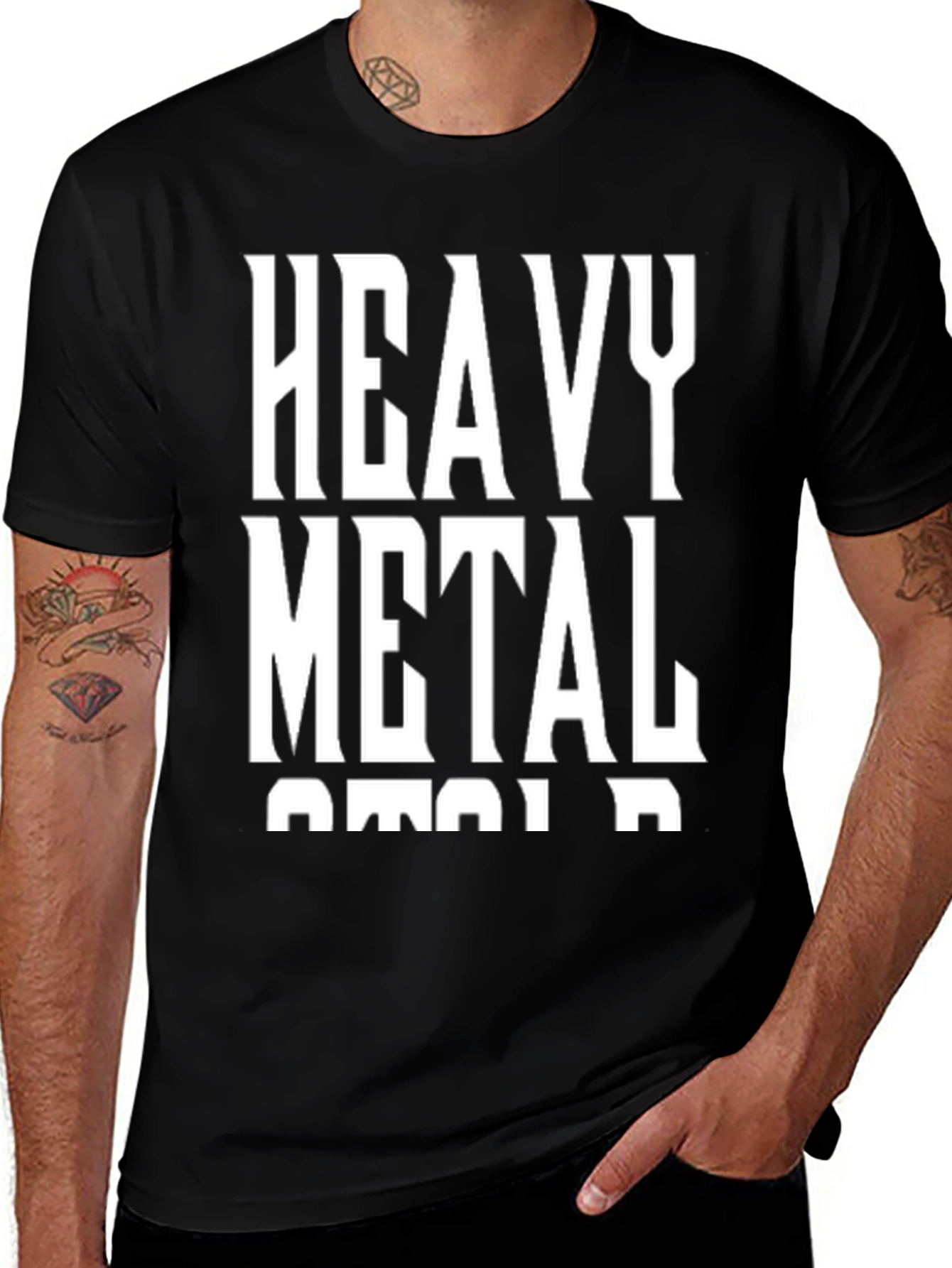 Variant 11 of Heavy Metal Black T-Shirt - Bold Graphic Tee