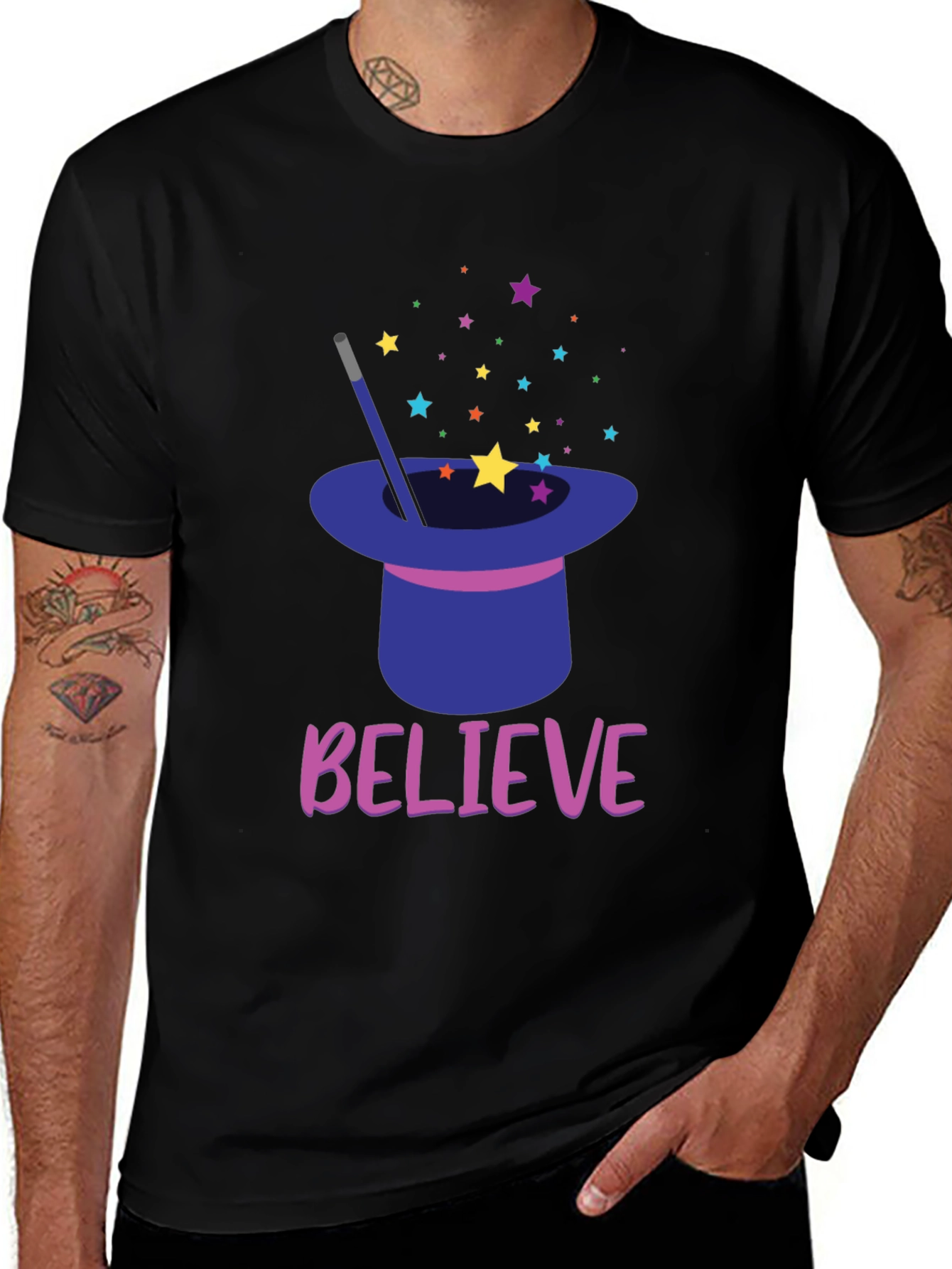 Believe Magic Hat Star T-Shirt
