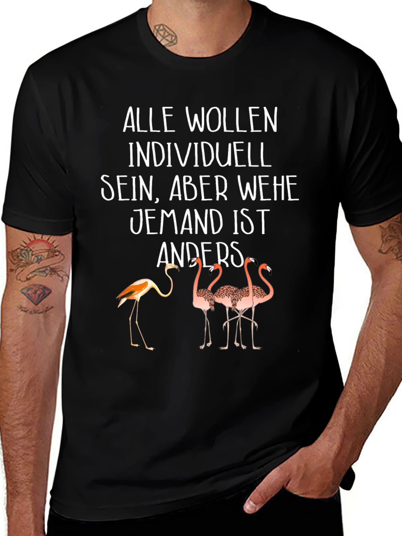 Variant 9 of Unique Flamingo Graphic T-Shirt - Individuality Design