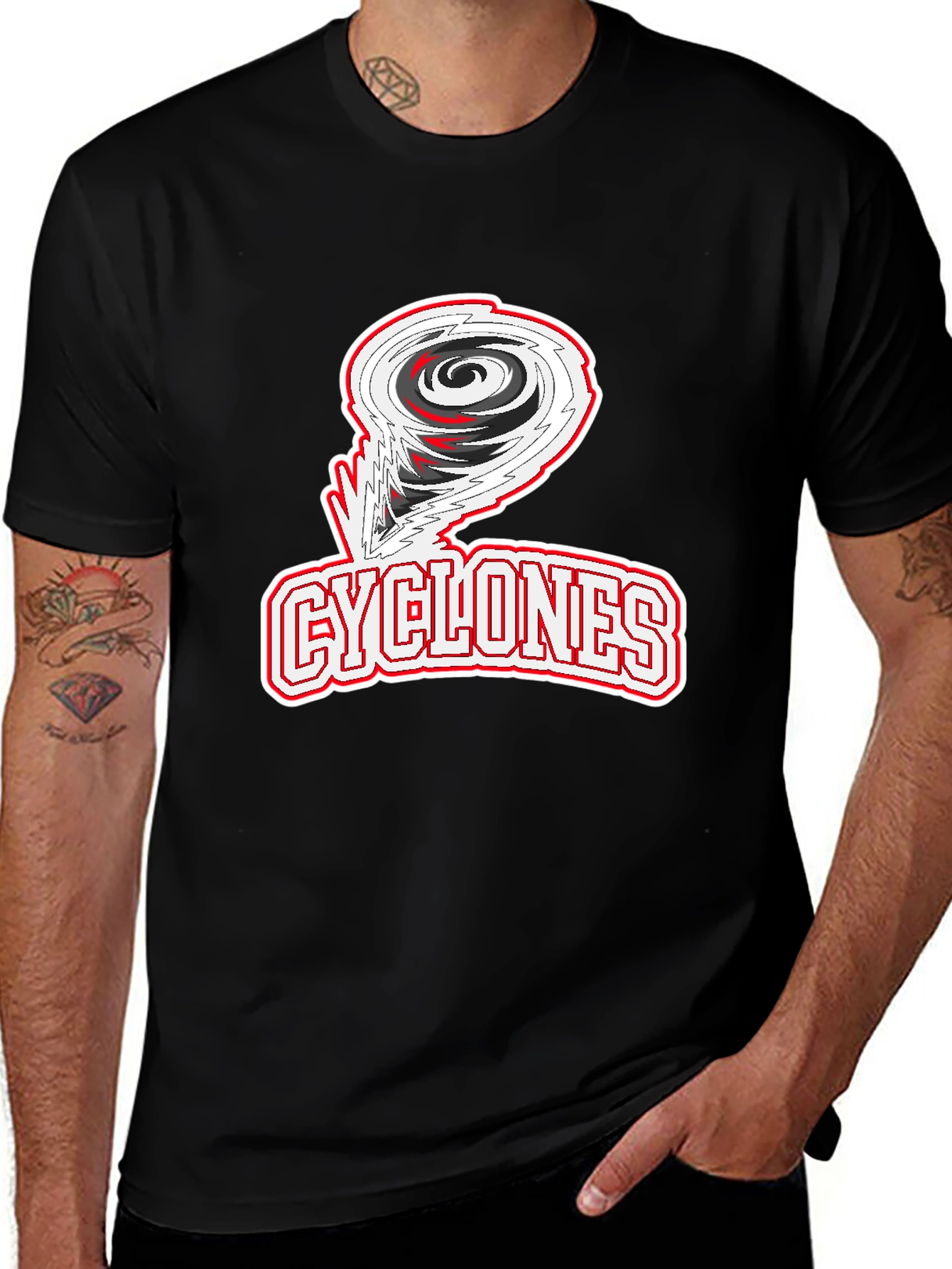 Variant 26 of Cyclones Graphic Print Black T-Shirt
