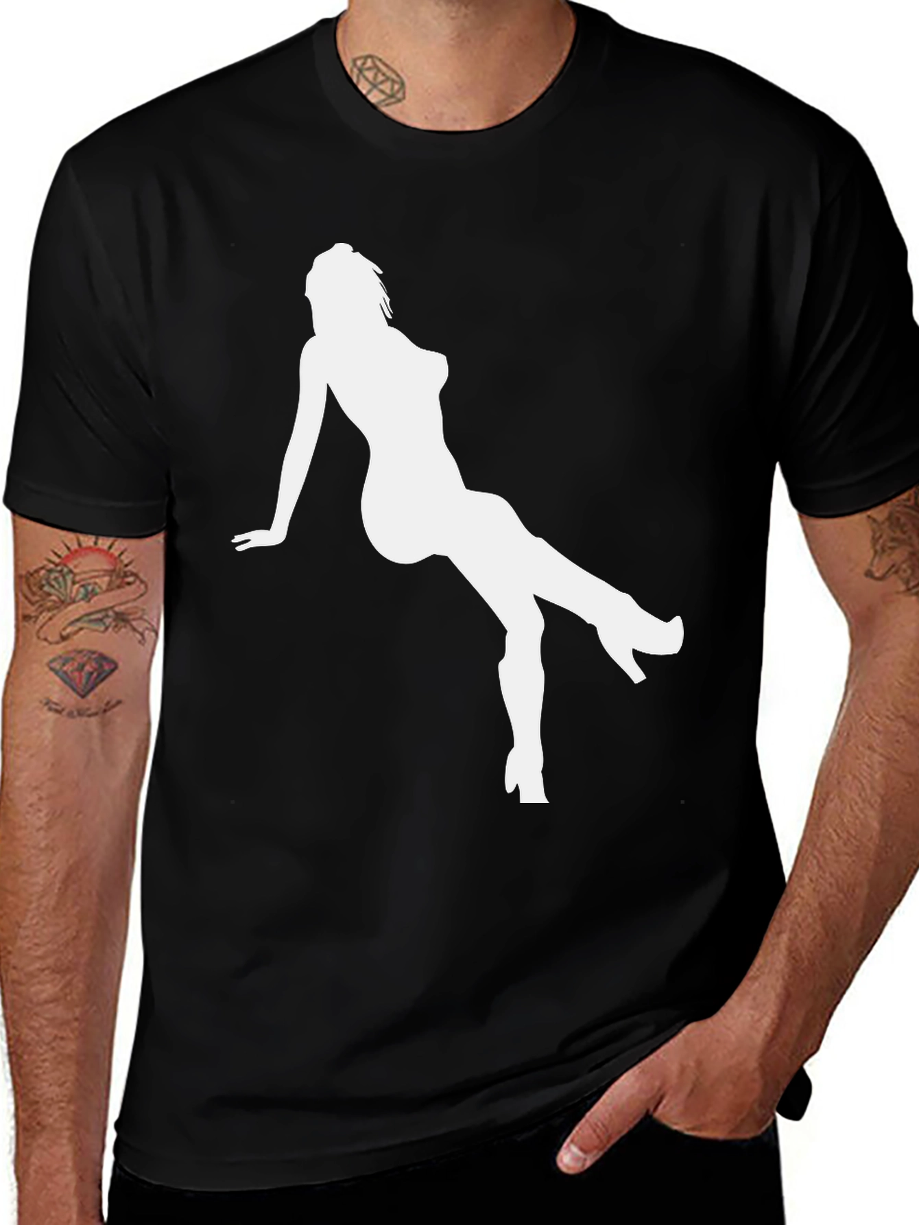 Variant 16 of Men's Graphic Tee - White Silhouette