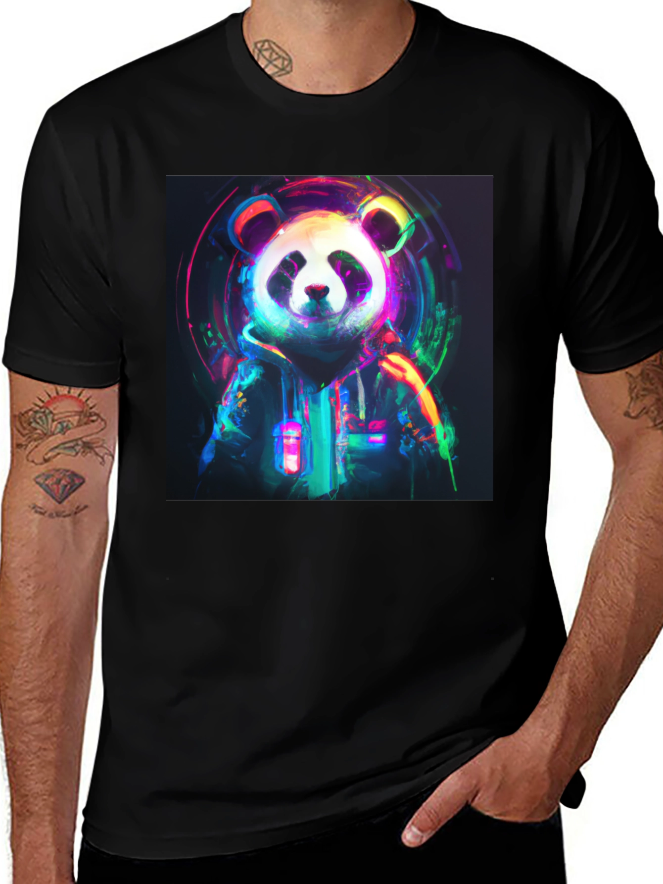 Variant 10 of Neon Panda Graphic Tee - Trendy Streetwear