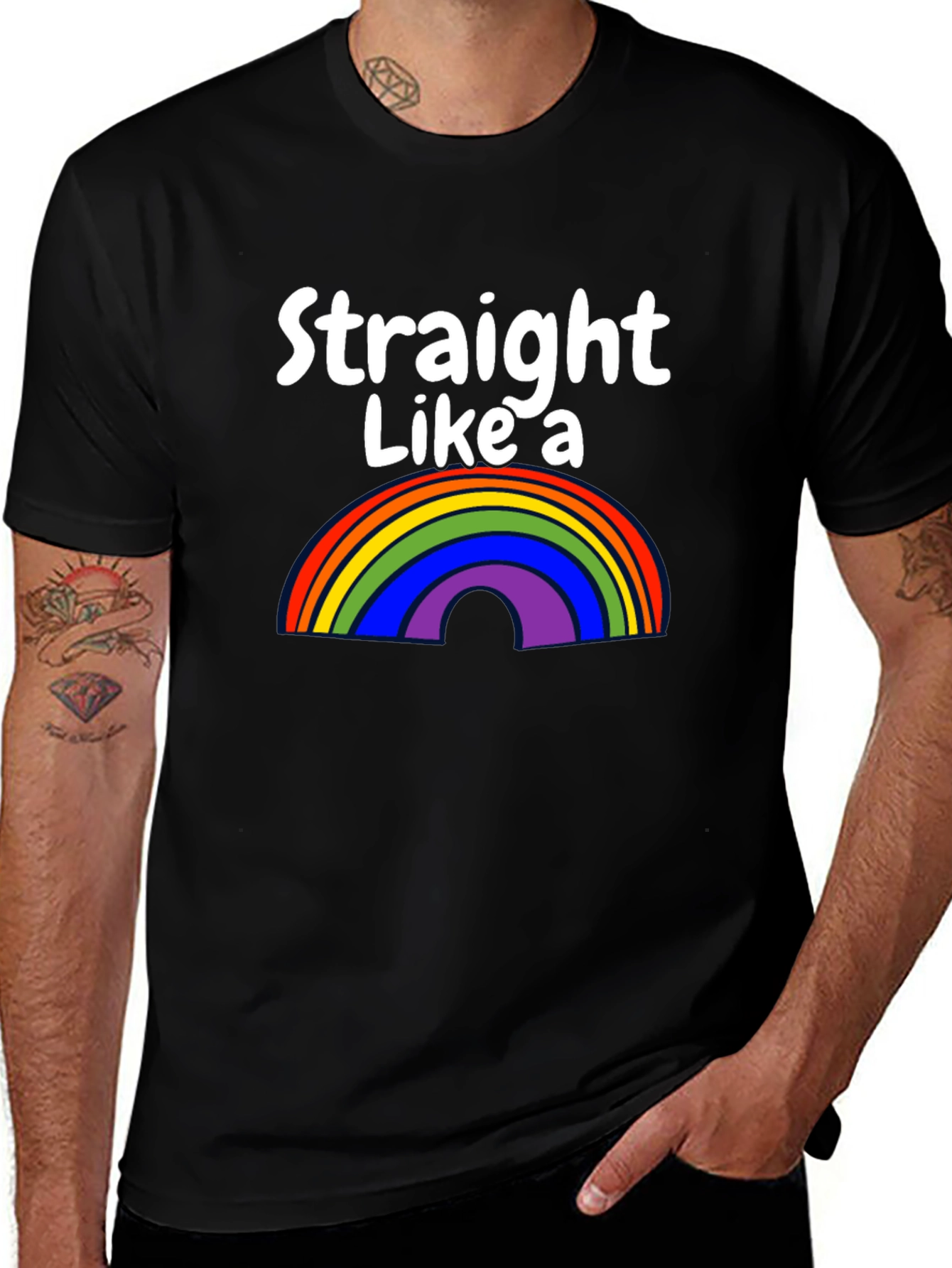 Variant 10 of Straight Like a Rainbow Graphic Tee