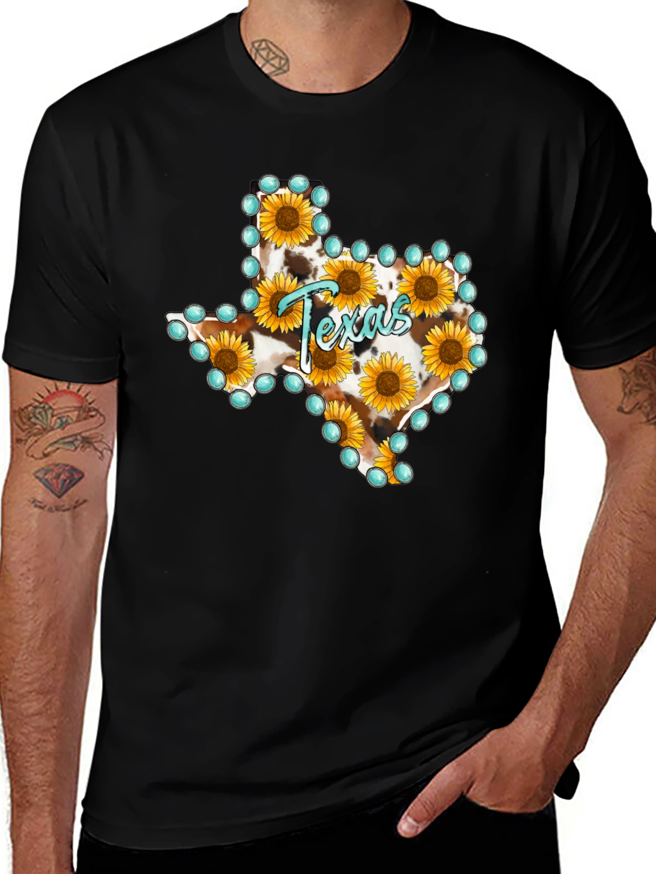 Texas Sunflower Graphic Print T-Shirt