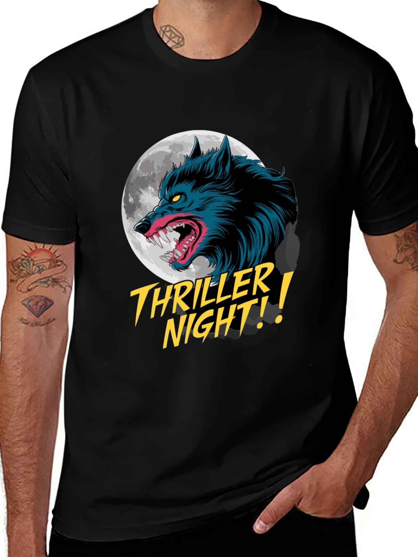 Thriller Night Wolf Graphic T-Shirt