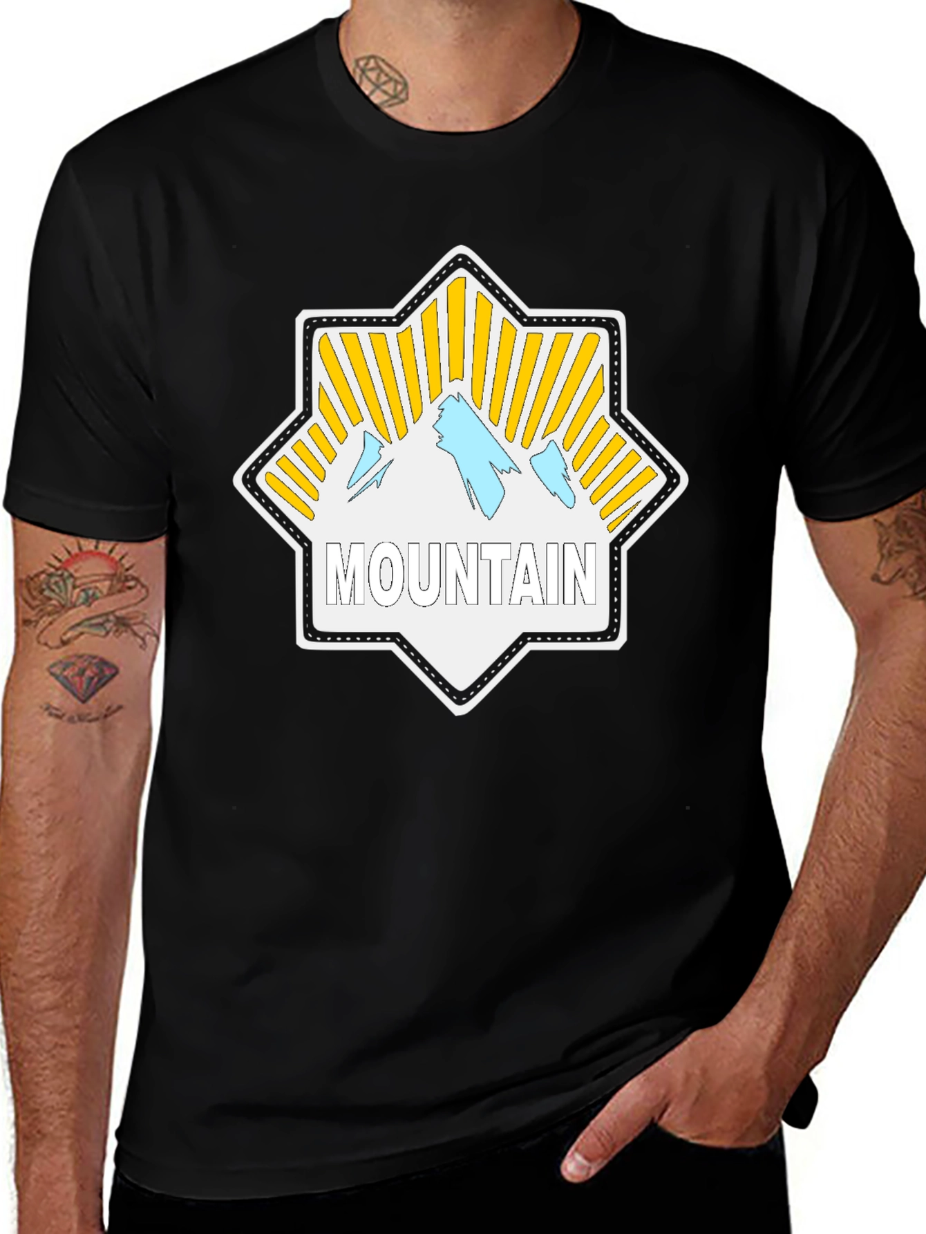 Variant 10 of Mountain Graphic Black T-Shirt for Men