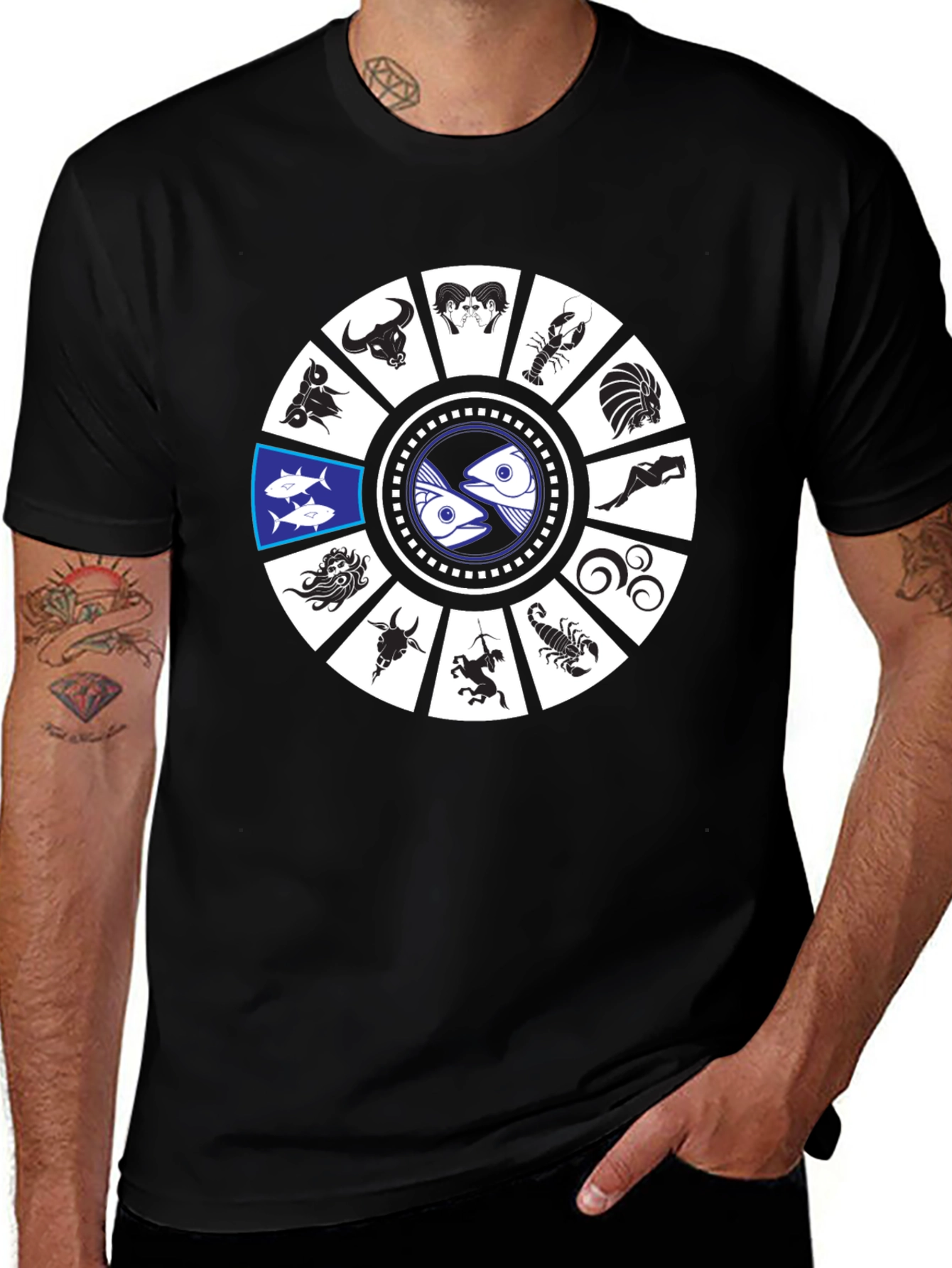 Variant 16 of Zodiac Sign Graphic T-Shirt - Pisces