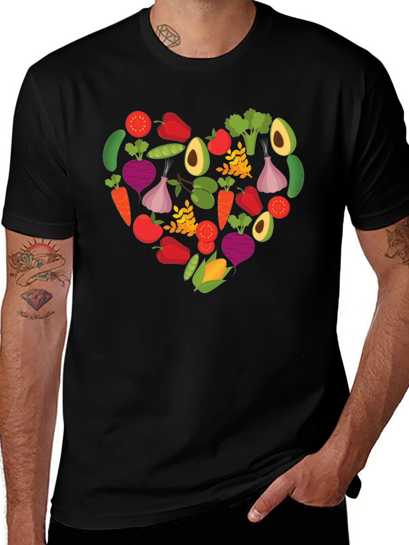 Vegan Heart T-Shirt - Love Veggies!