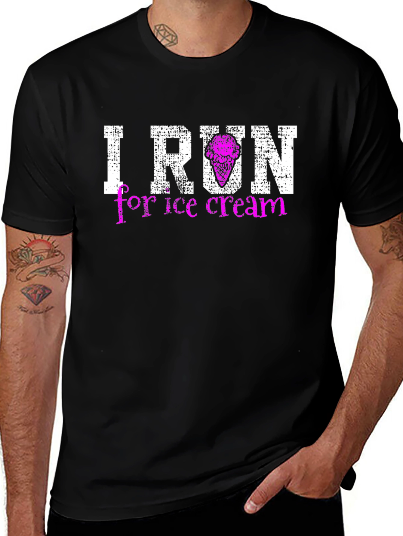 Variant 23 of I Run for Ice Cream T-Shirt - Funny Fitness Tee