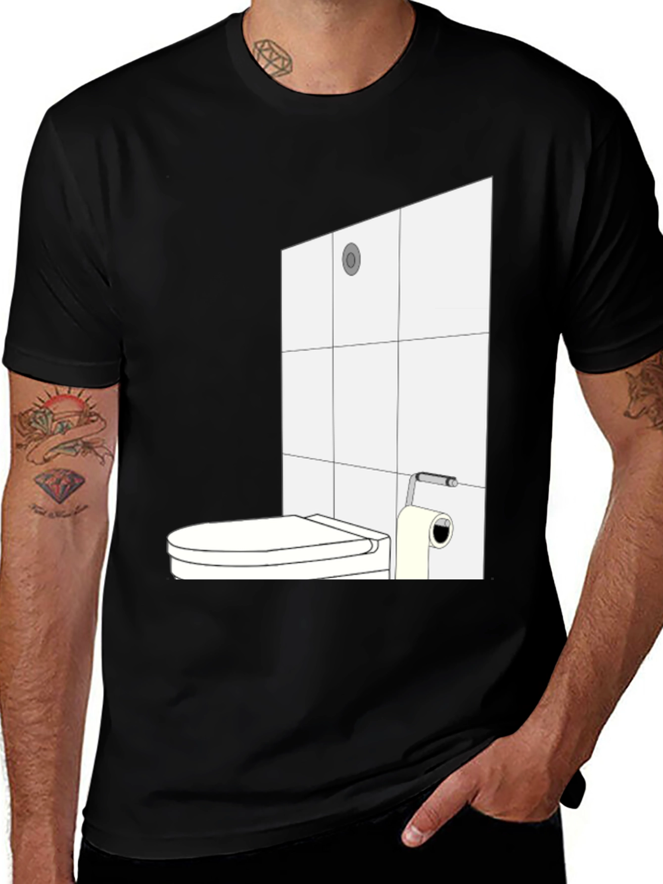 Variant 4 of Toilet Humor T-Shirt - Black Graphic Tee