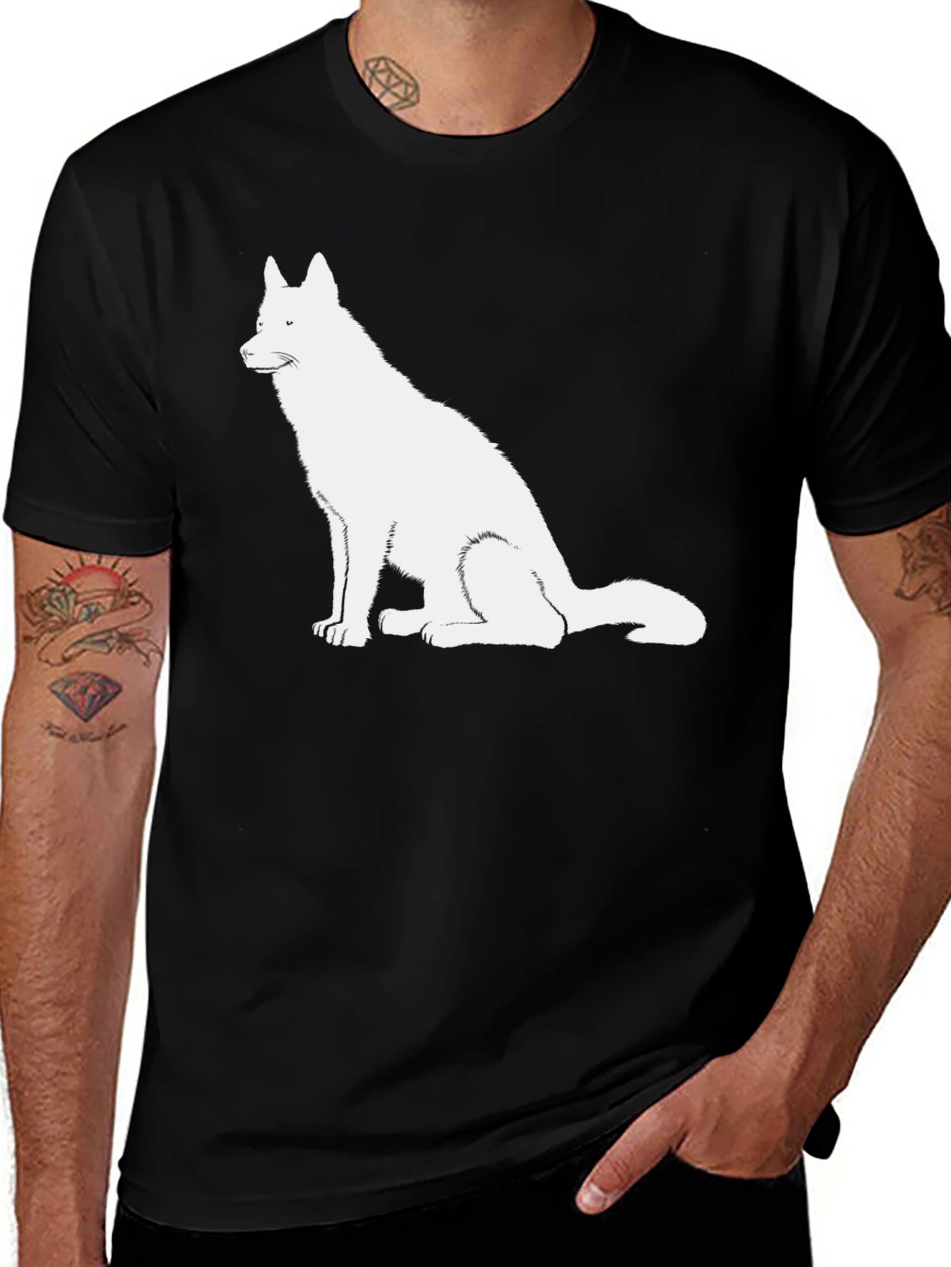 Variant 16 of Dog Graphic Tee - Black Cotton T-Shirt