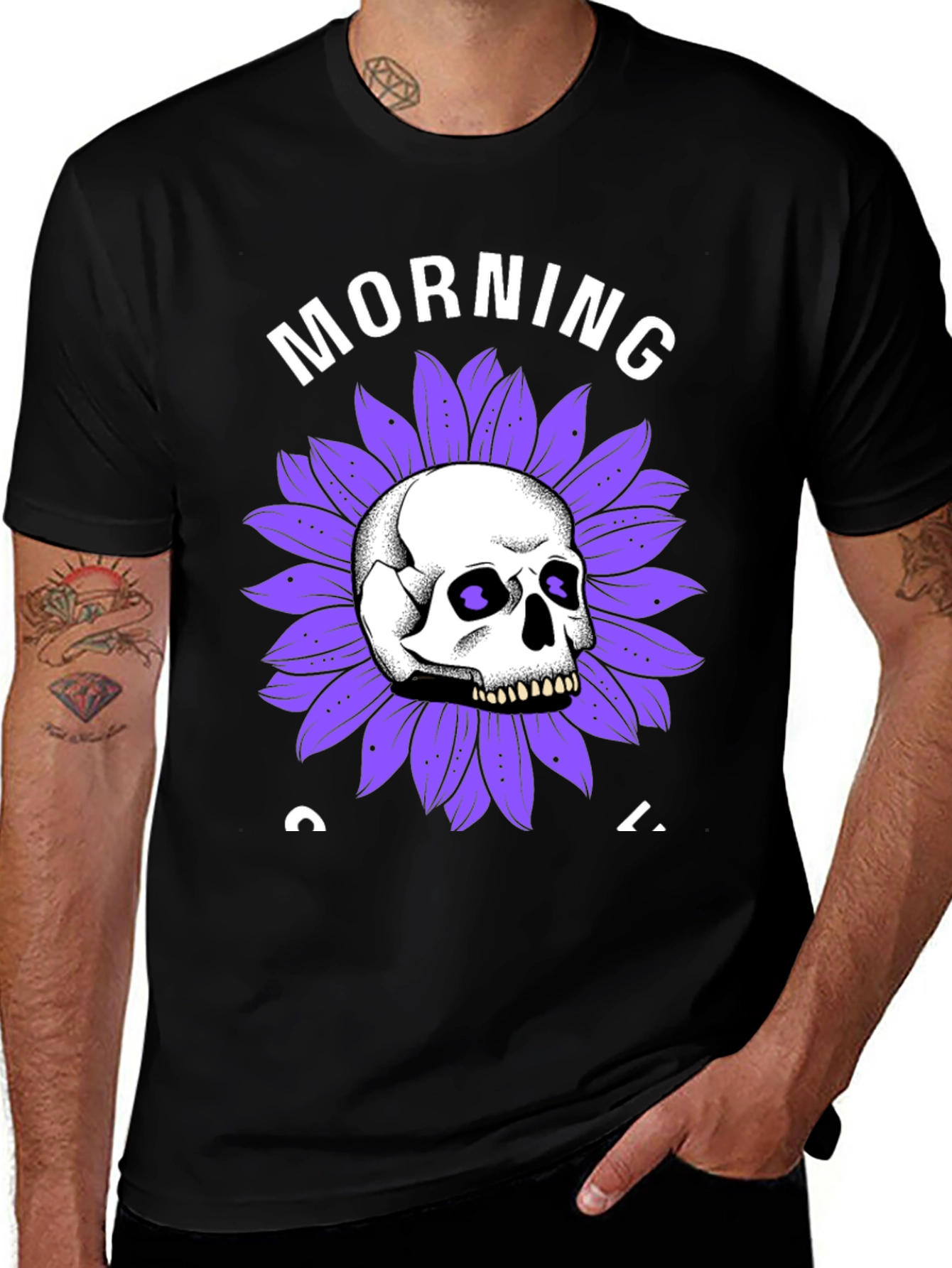 Variant 15 of Skull Sunflower Graphic Tee