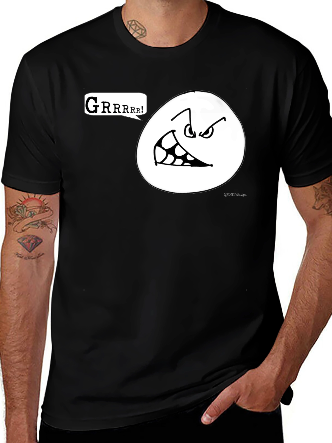 Variant 8 of Grrrr! Graphic Print Black Cotton Tee