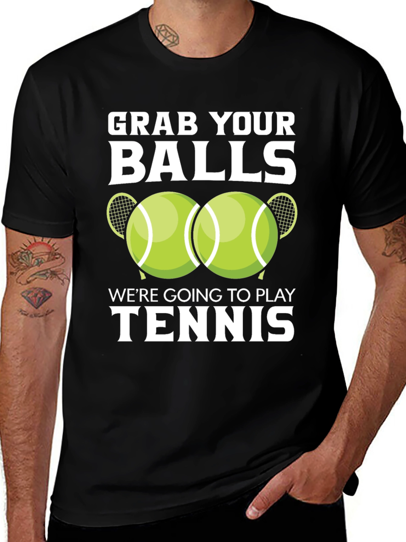 Funny Tennis T-Shirt: Grab Your Balls