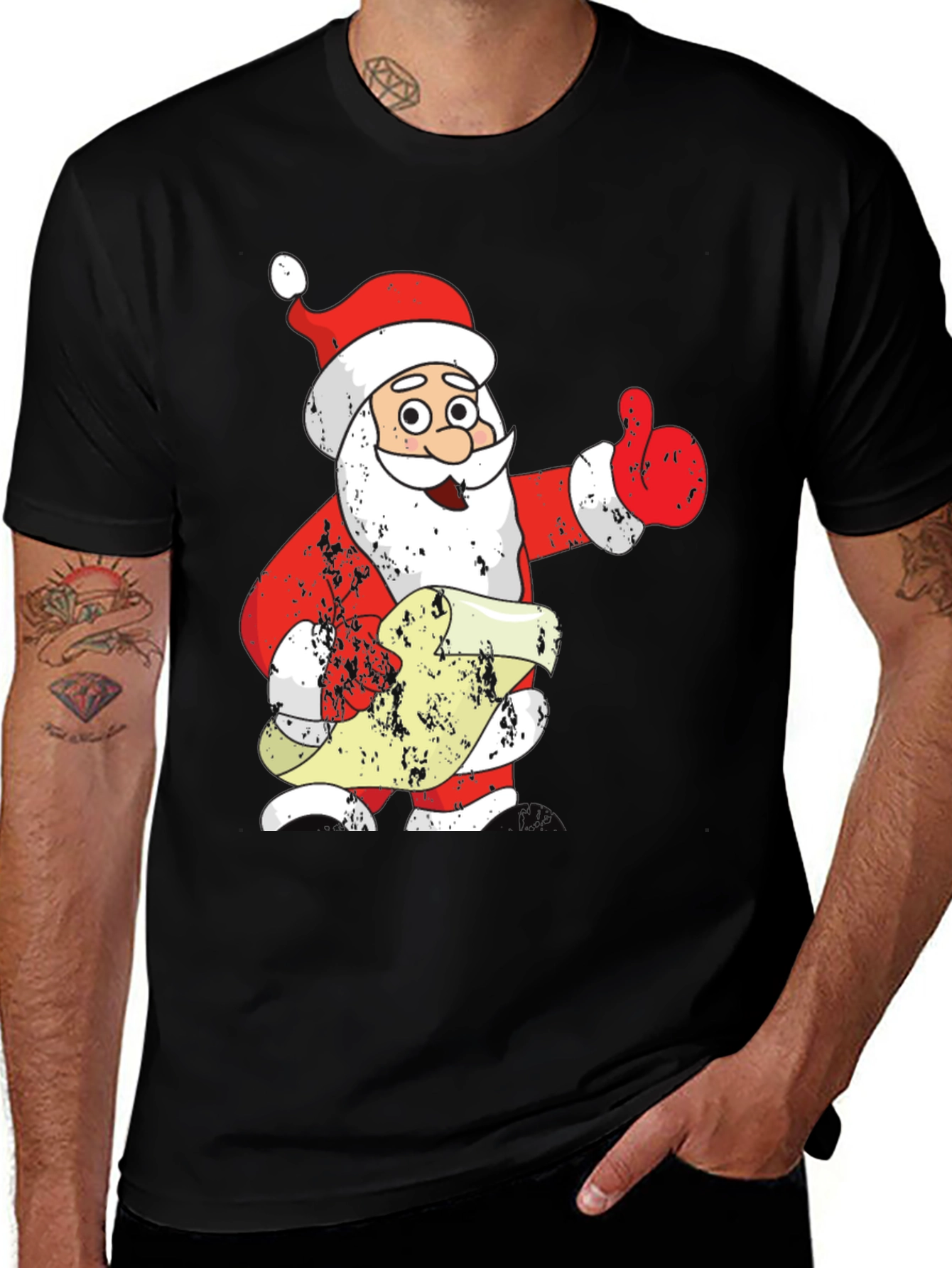 Festive Santa Claus Graphic Tee - Holiday Cheer