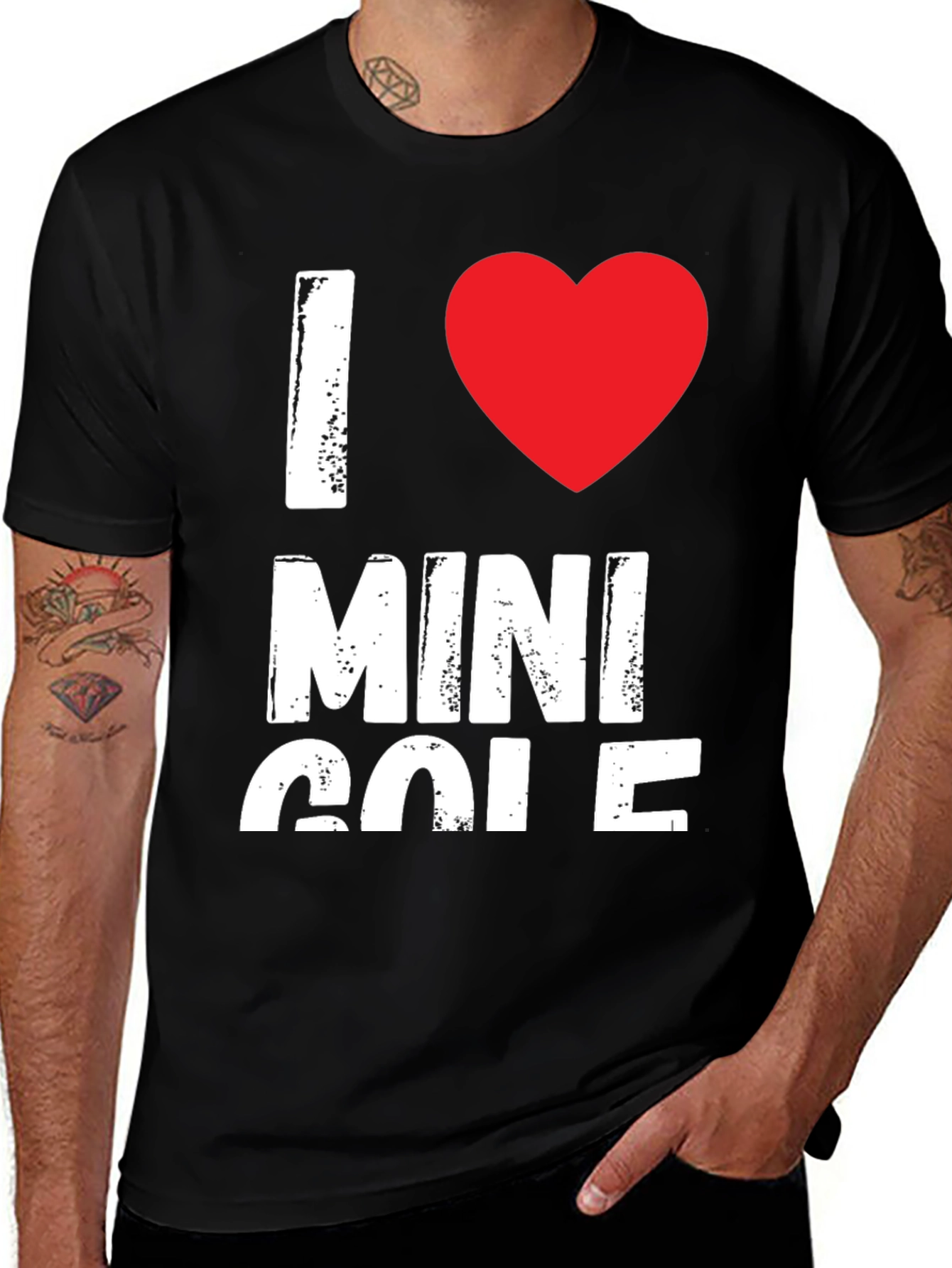 Variant 28 of I Love Mini Golf Black Graphic T-Shirt