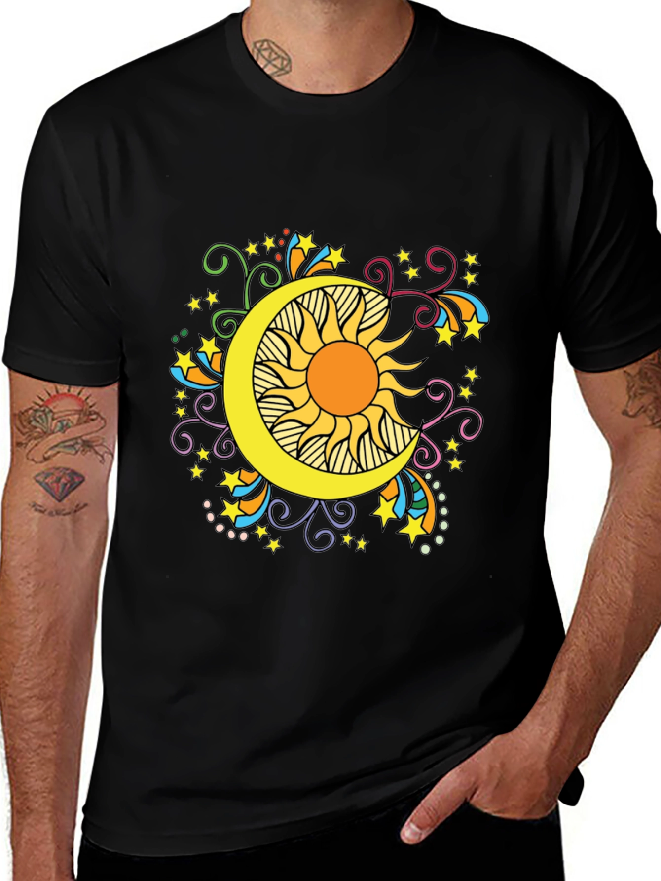 Variant 7 of Celestial Sun and Moon Graphic Tee