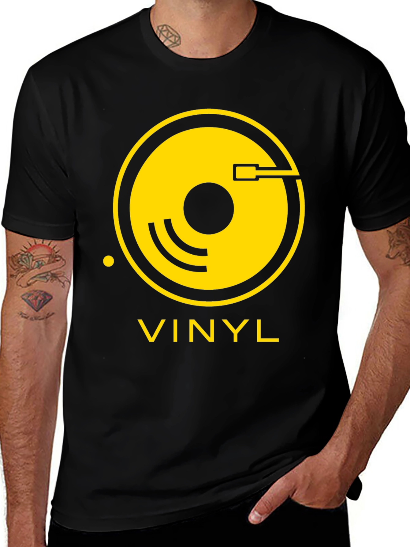 Variant 6 of Vinyl Record Black T-Shirt - Music Lover Tee