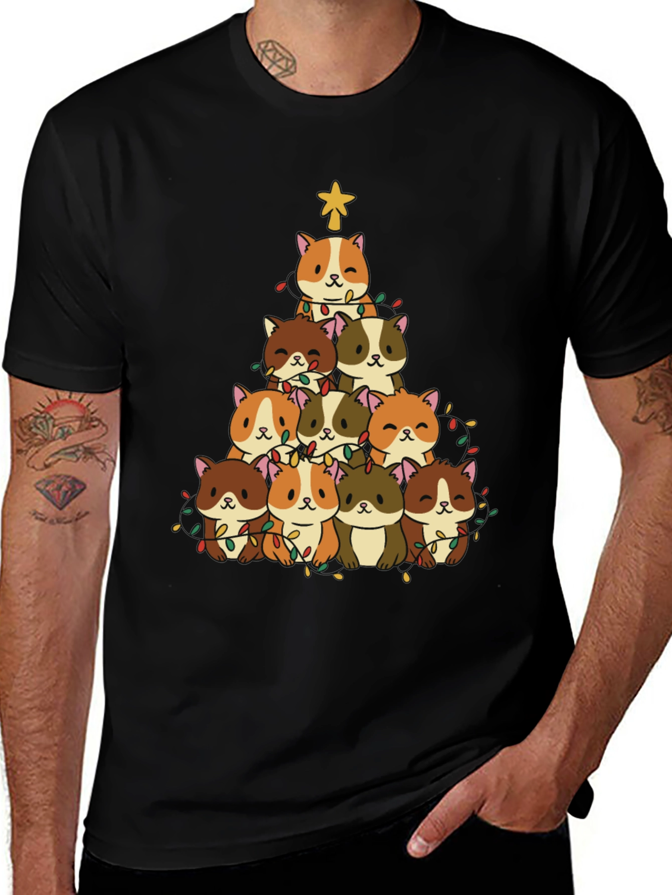 Variant 18 of Cute Hamster Christmas Tree T-Shirt