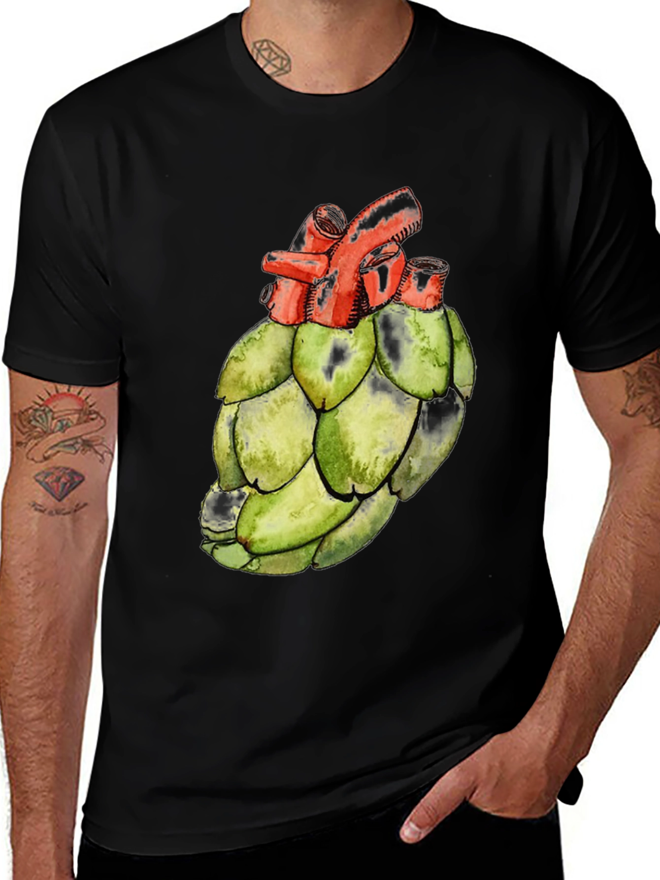 Variant 14 of Anatomical Artichoke Heart Black Tee