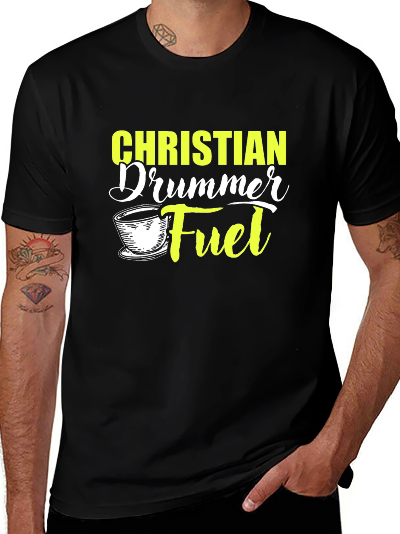 Christian Drummer Fuel T-Shirt - Black Cotton Blend