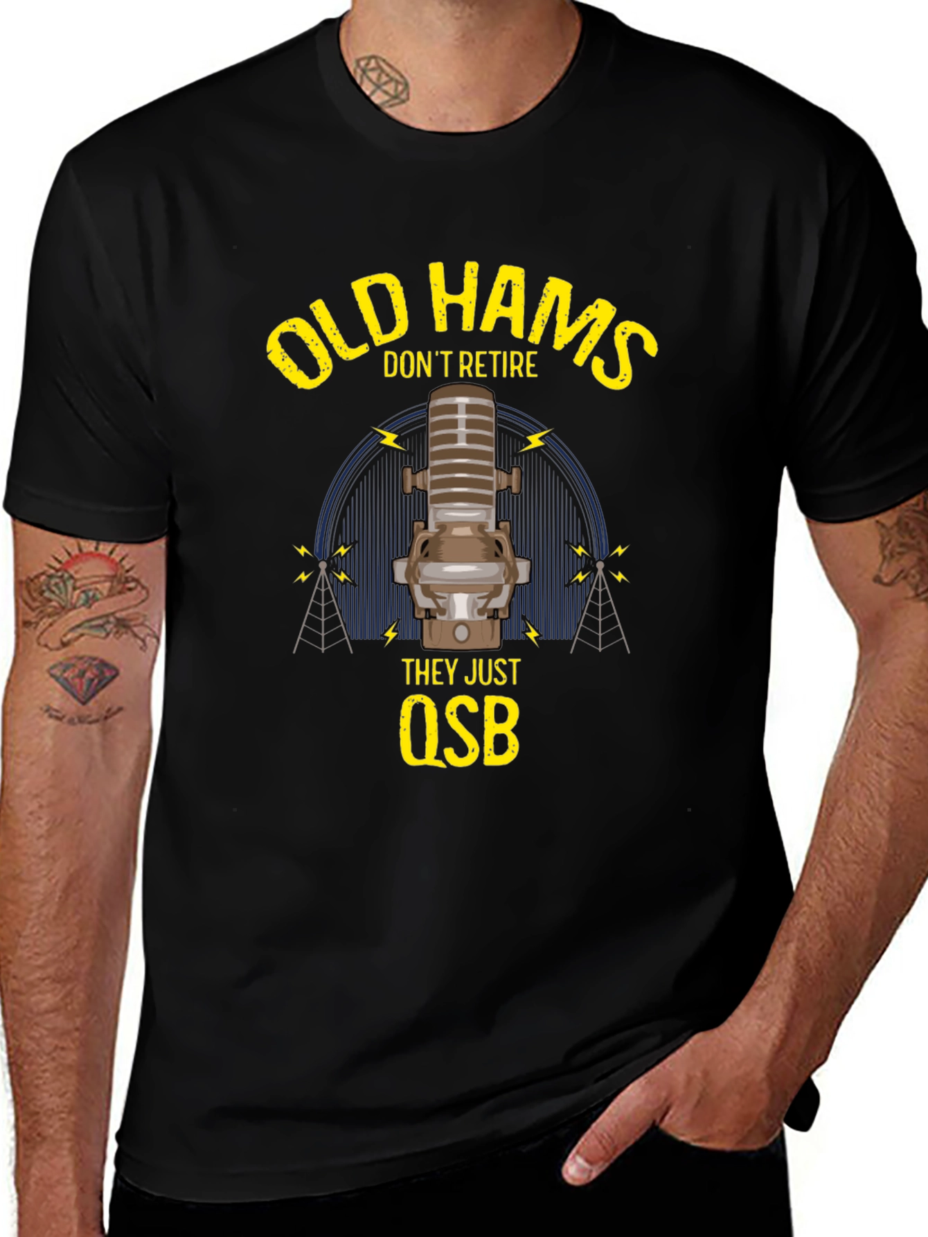 Variant 23 of Old Hams Don't Retire T-Shirt Ham Radio Operator