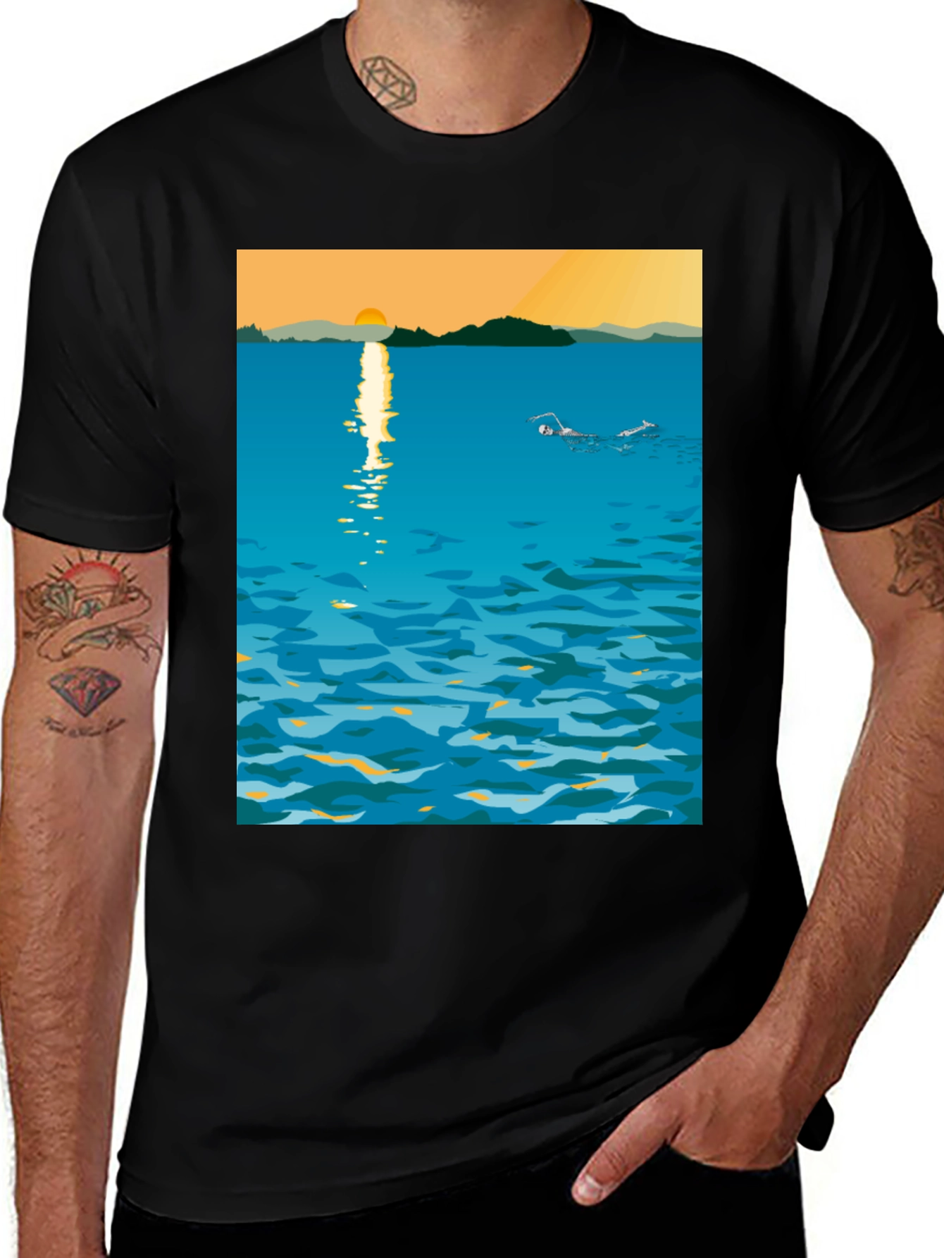 Variant 23 of Sunset Swim Graphic Tee