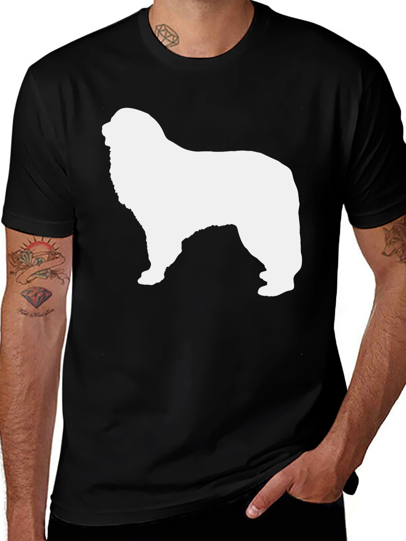 Variant 4 of Dog Silhouette Black T-Shirt
