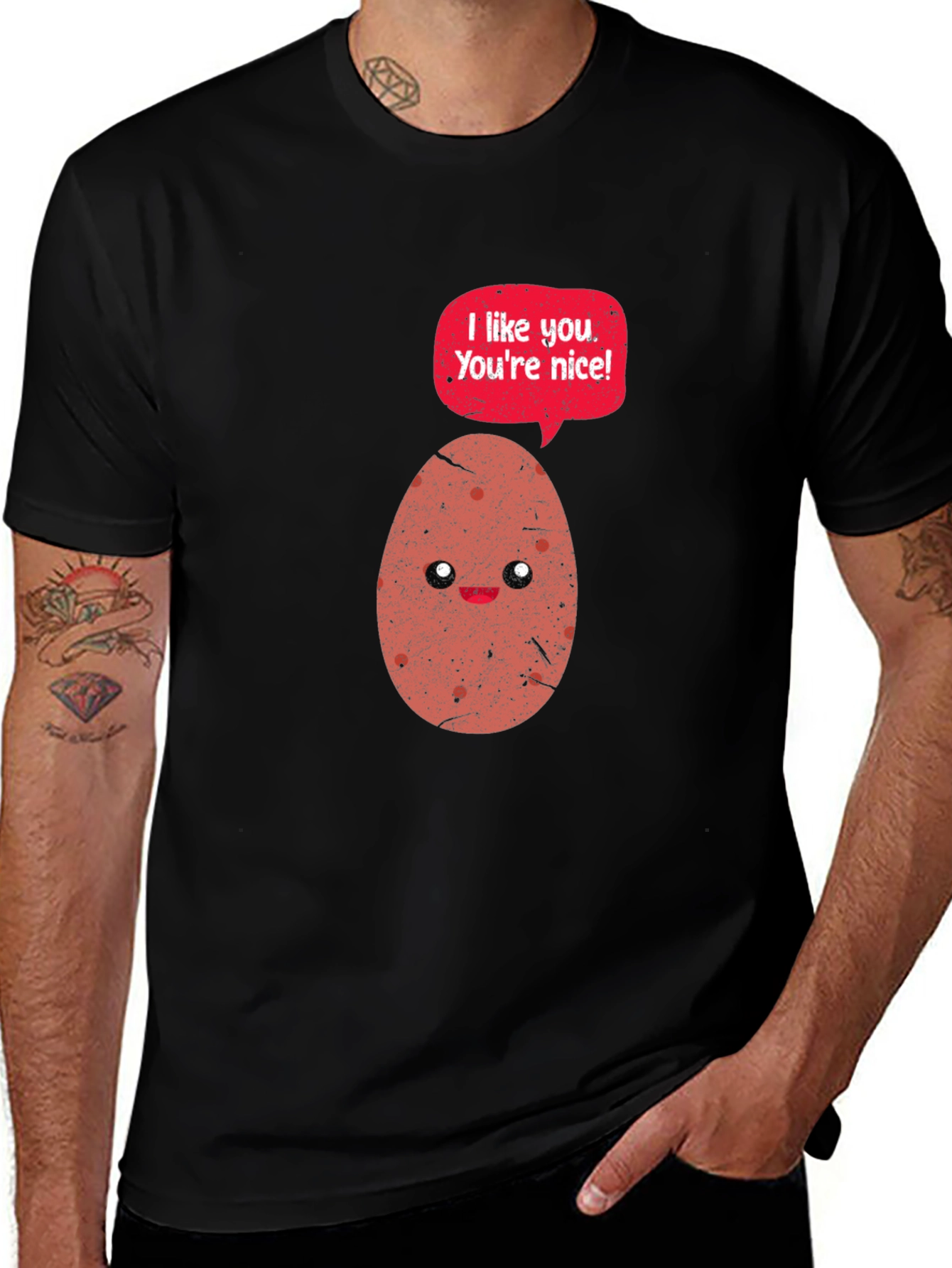 Variant 21 of Funny Potato T-Shirt - I Like You, You're Nice!