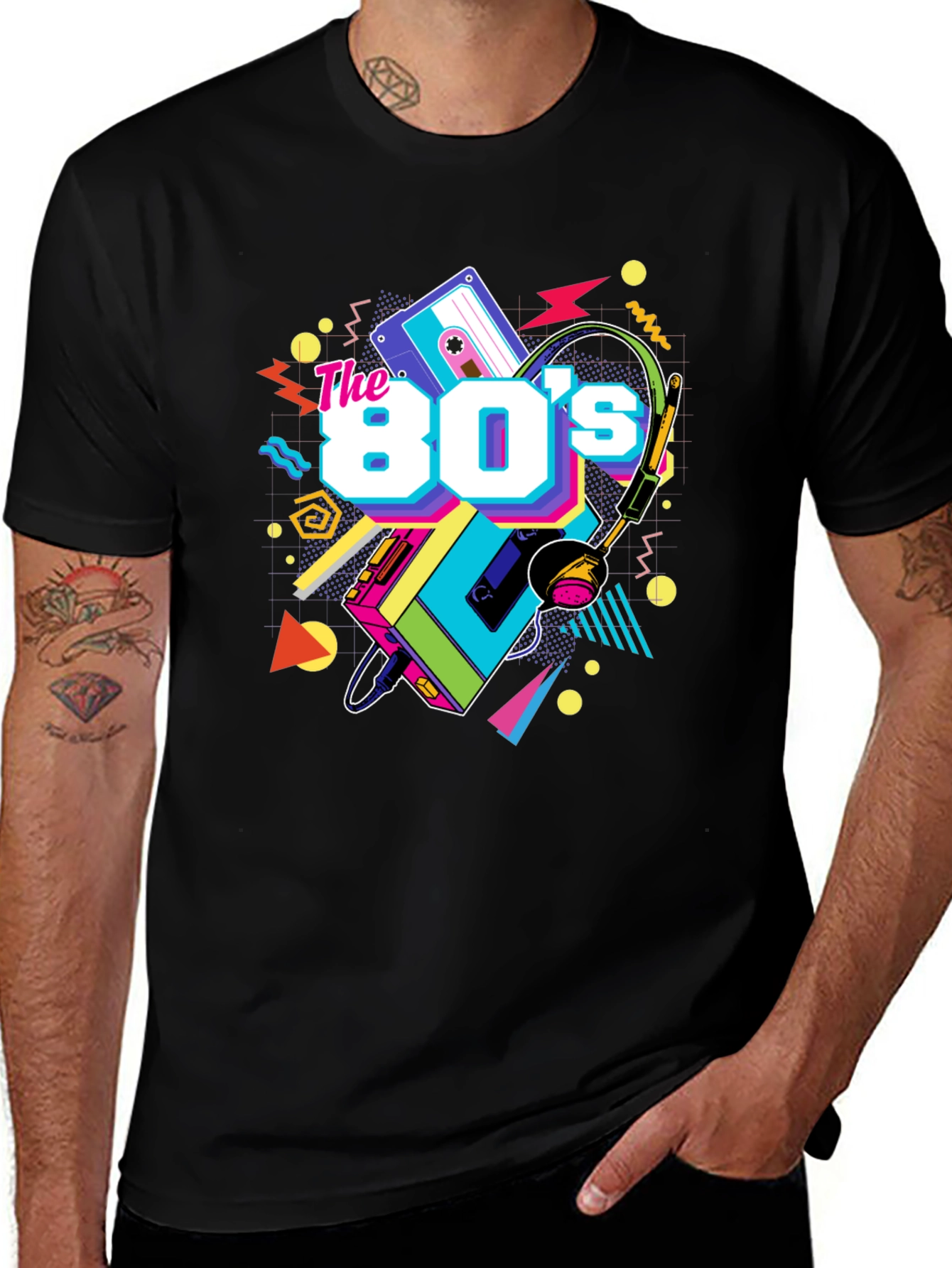Variant 10 of The 80's Retro T-Shirt - Black Graphic Tee