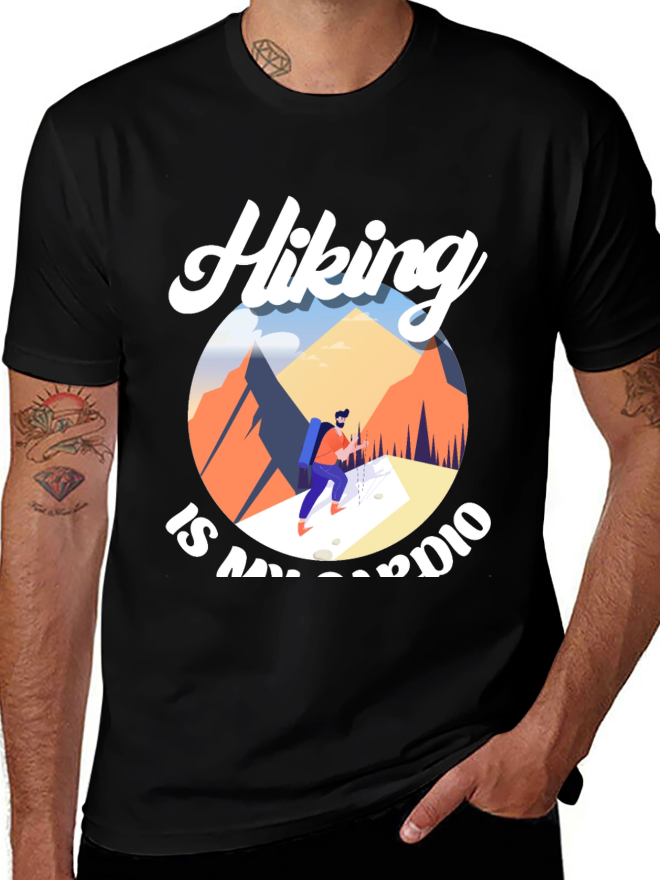 Variant 23 of Hiking is My Cardio Graphic T-Shirt