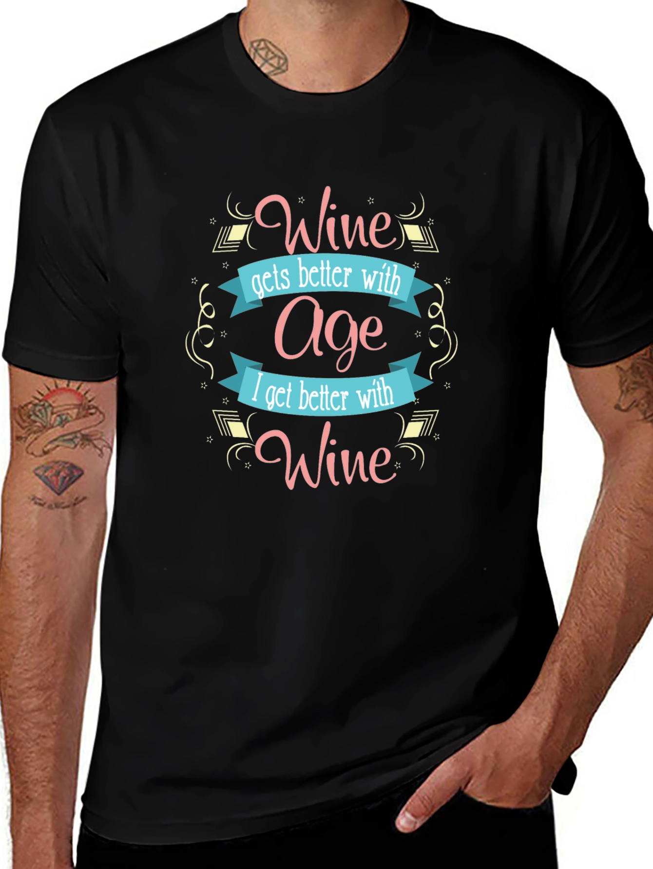 Variant 22 of Wine Gets Better with Age Graphic Tee