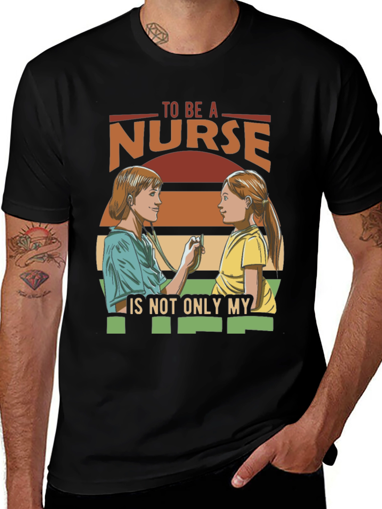 Black Nurse T-Shirt - To Be A Nurse My Vocation Tee main image
