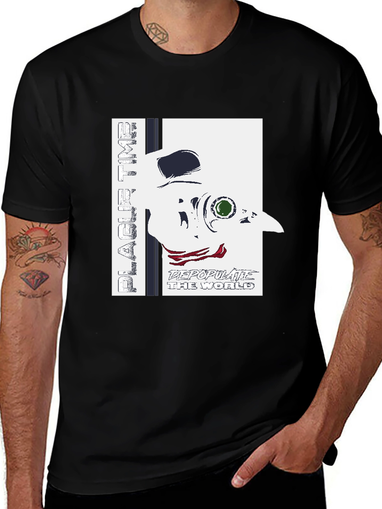 Plague Doctor T-Shirt - Depopulate the World