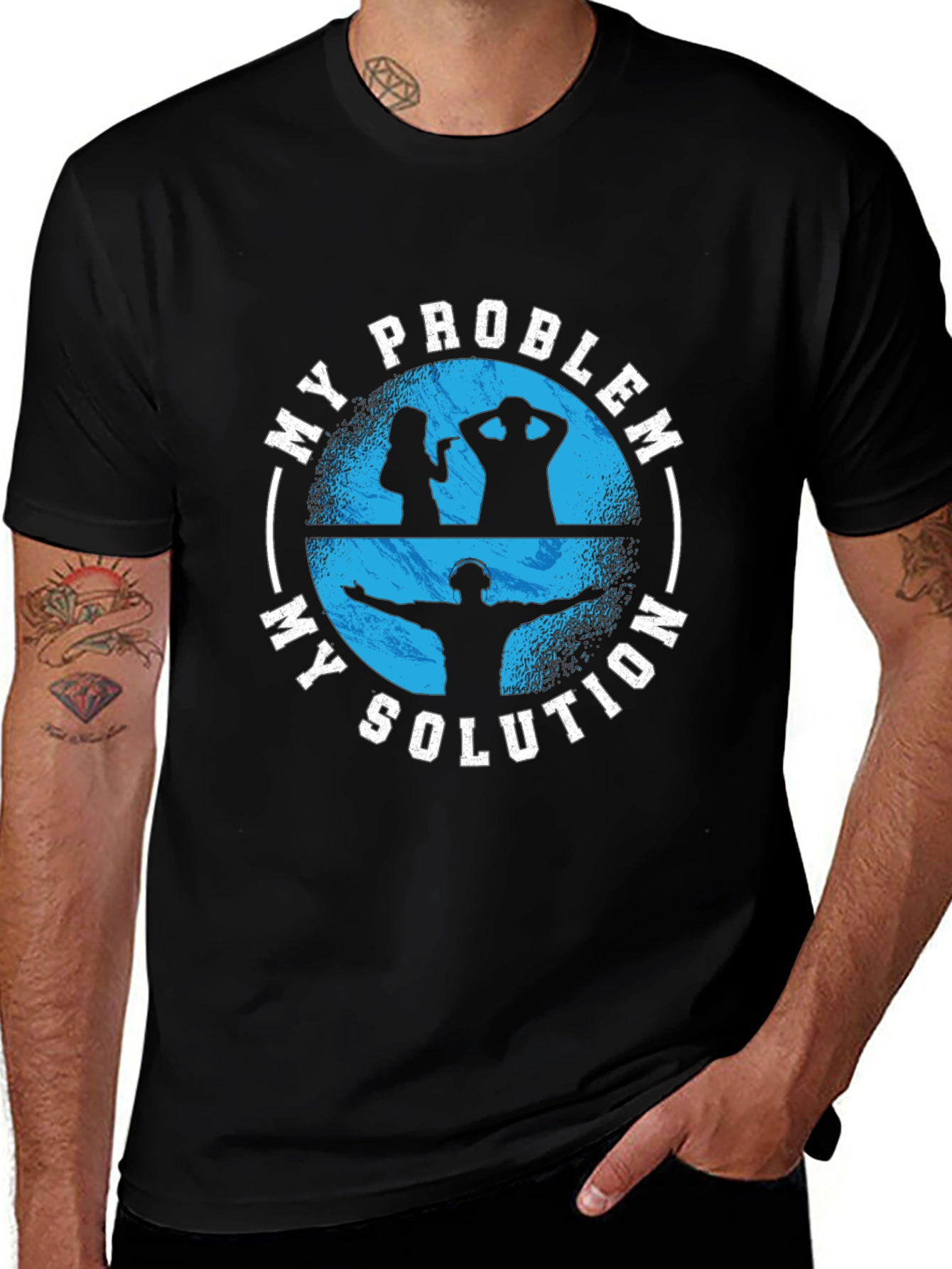 Variant 26 of My Problem My Solution Black Graphic T-Shirt
