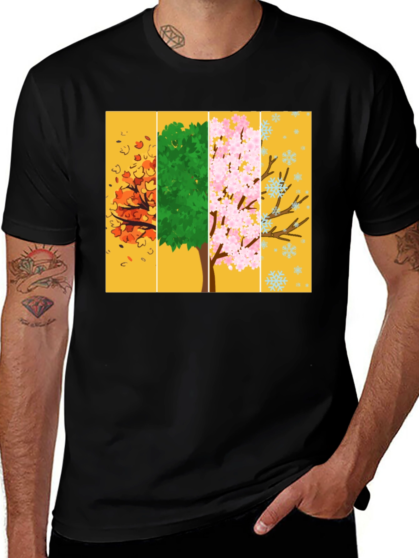 Variant 7 of Four Seasons Tree Graphic Tee - Stylish Nature Lover Shirt