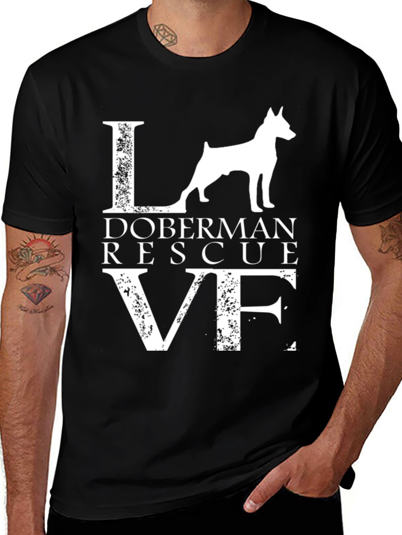 Doberman Rescue Love Graphic Tee