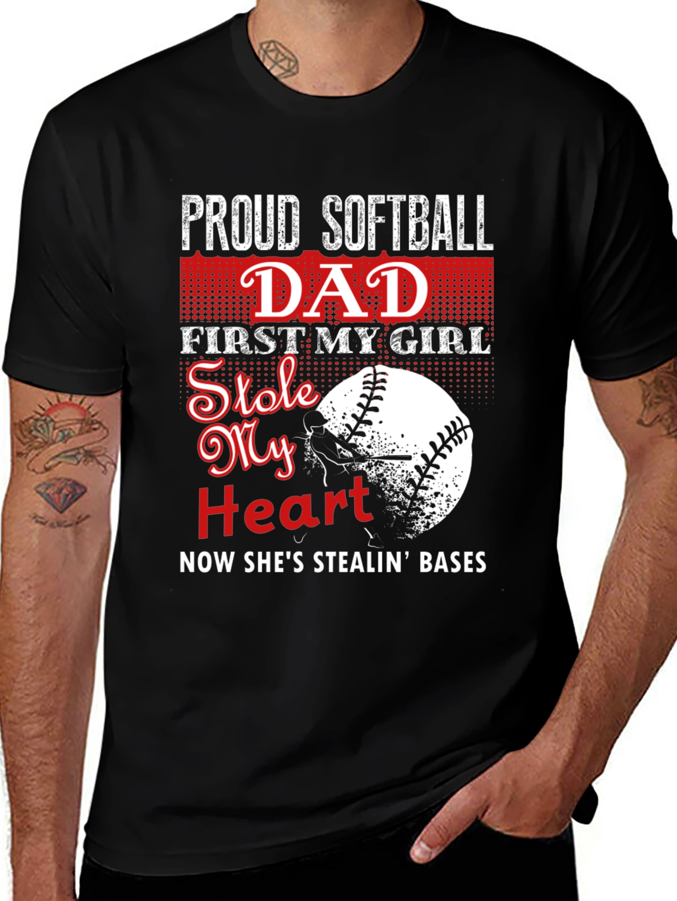 Variant 7 of Proud Softball Dad T-Shirt - First My Girl Stole My Heart