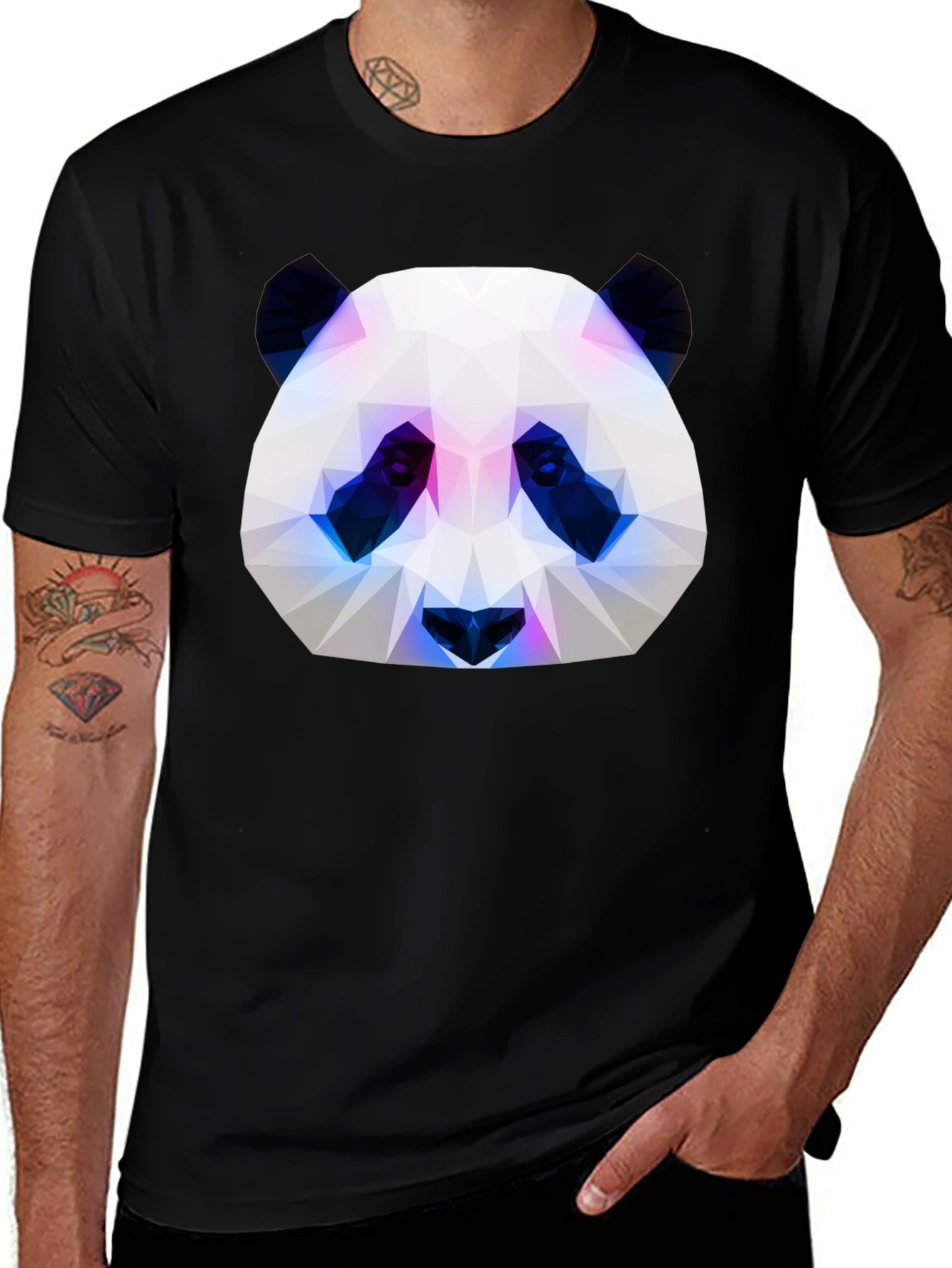 Variant 2 of Geometric Panda Graphic Tee - Modern Style