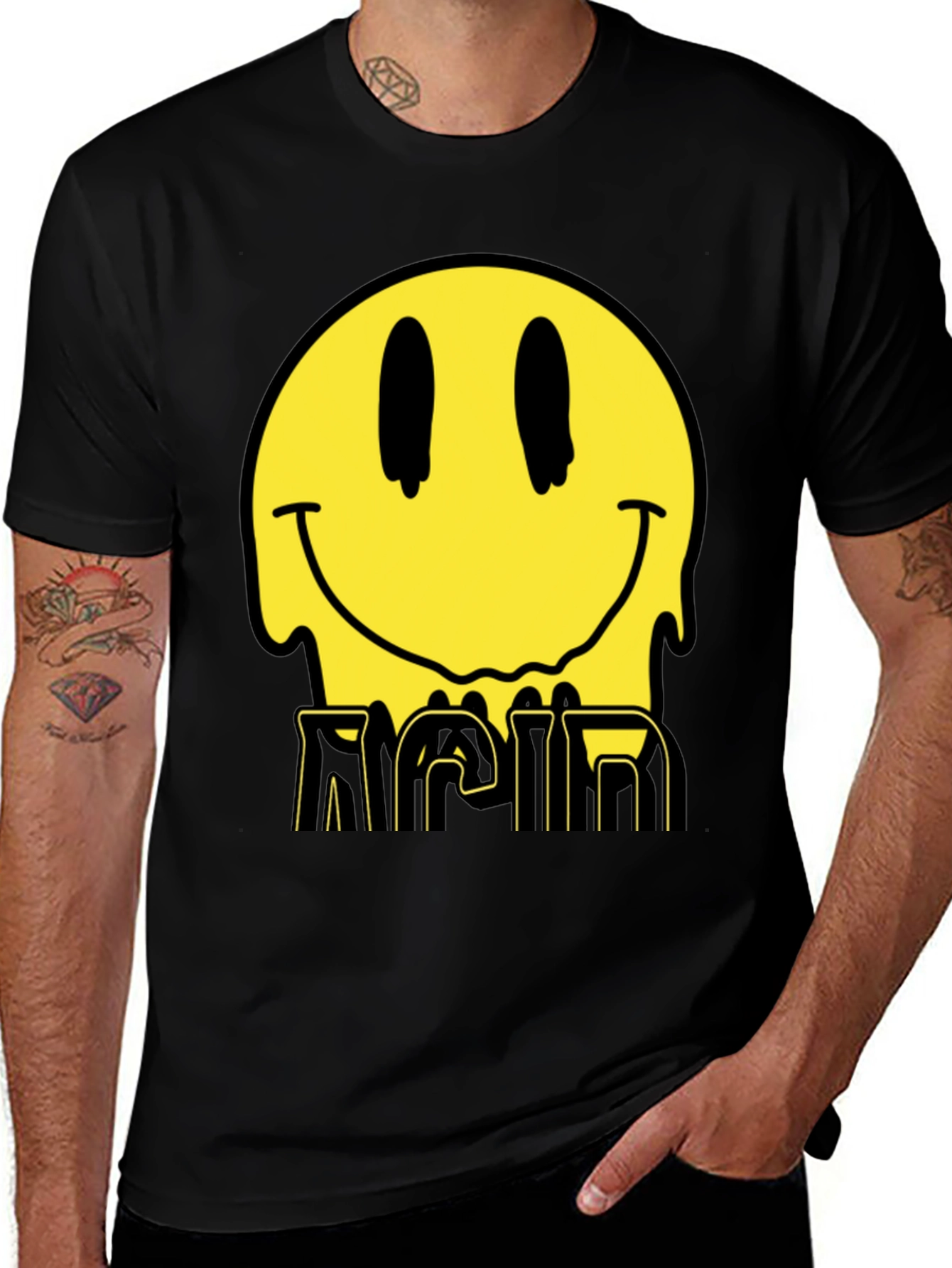 Variant 5 of Acid Smiley Face Graphic Tee