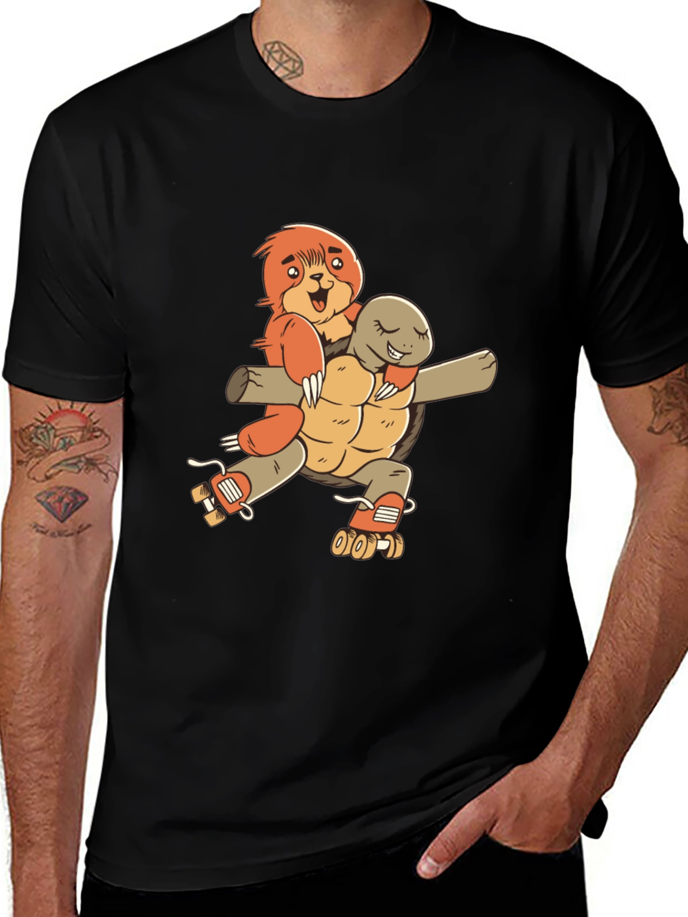 Variant 18 of Sloth & Turtle Roller Skate T-Shirt