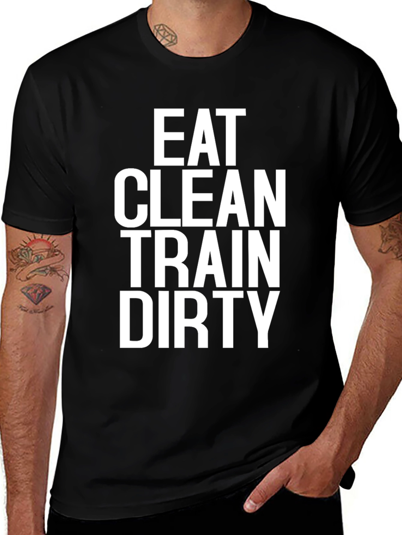 Variant 22 of Eat Clean Train Dirty Graphic Tee