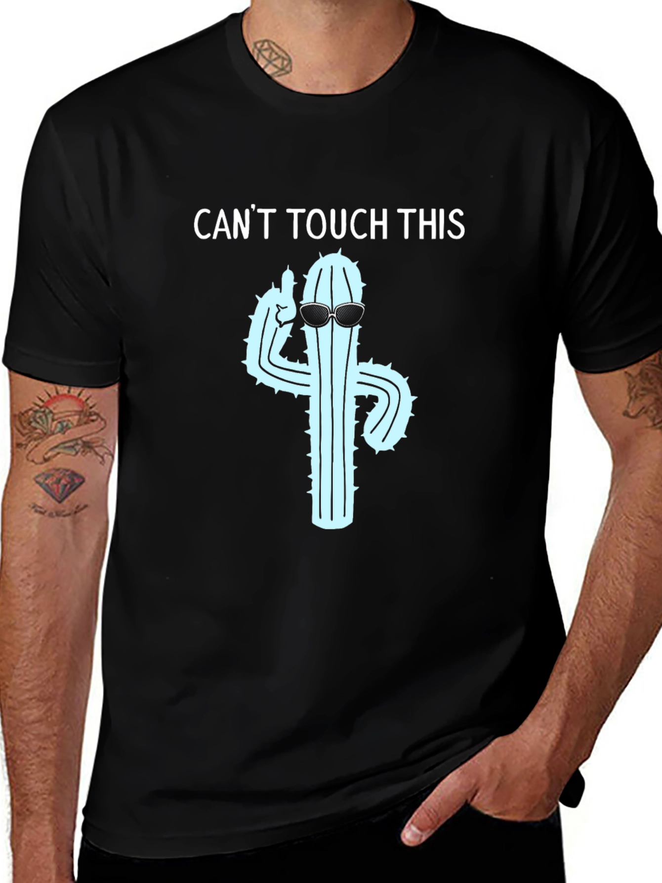 Black Cactus T-Shirt: Can't Touch This Funny Tee main image
