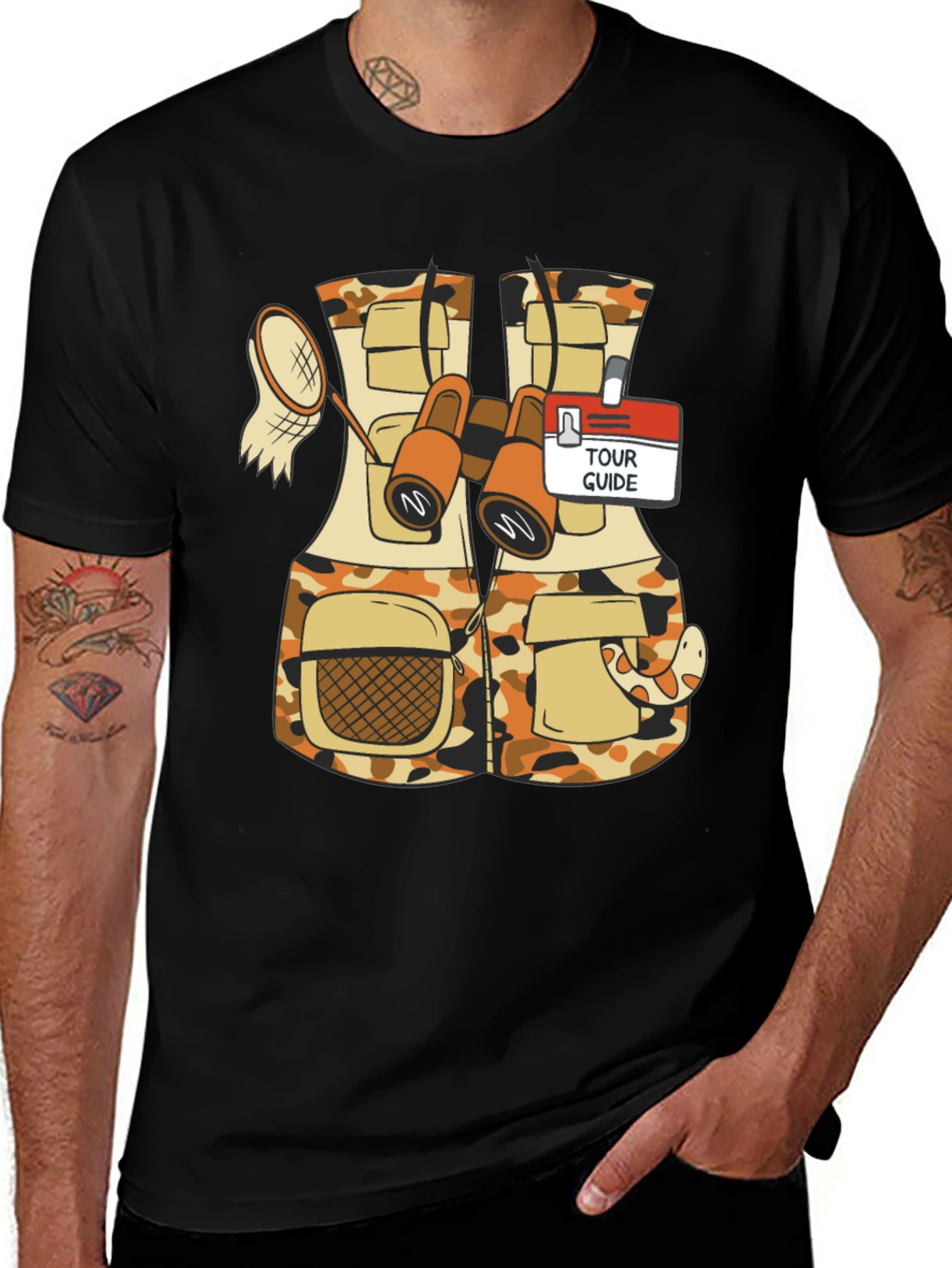 Funny Tour Guide Camo Vest T-Shirt