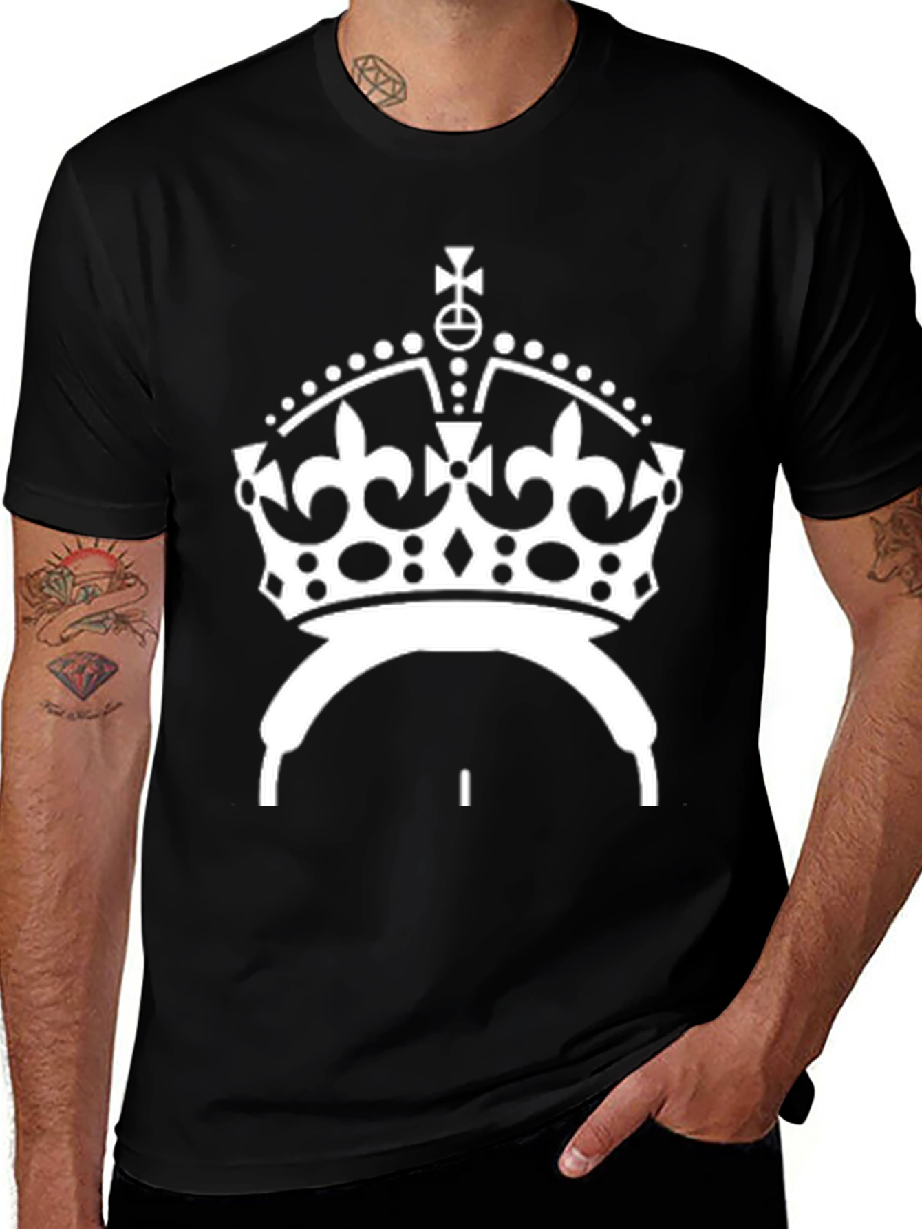 Variant 15 of Keep Calm Crown Graphic Tee - Black
