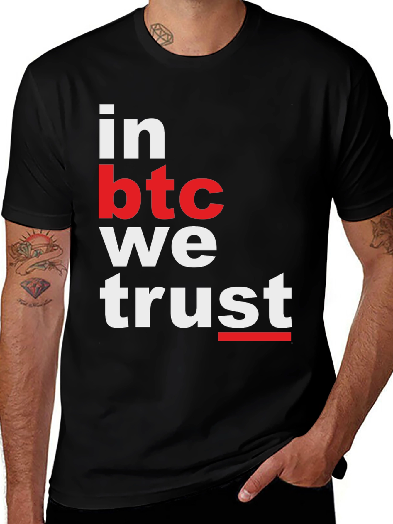 In BTC We Trust Graphic Tee - Crypto Bitcoin Fan T-Shirt