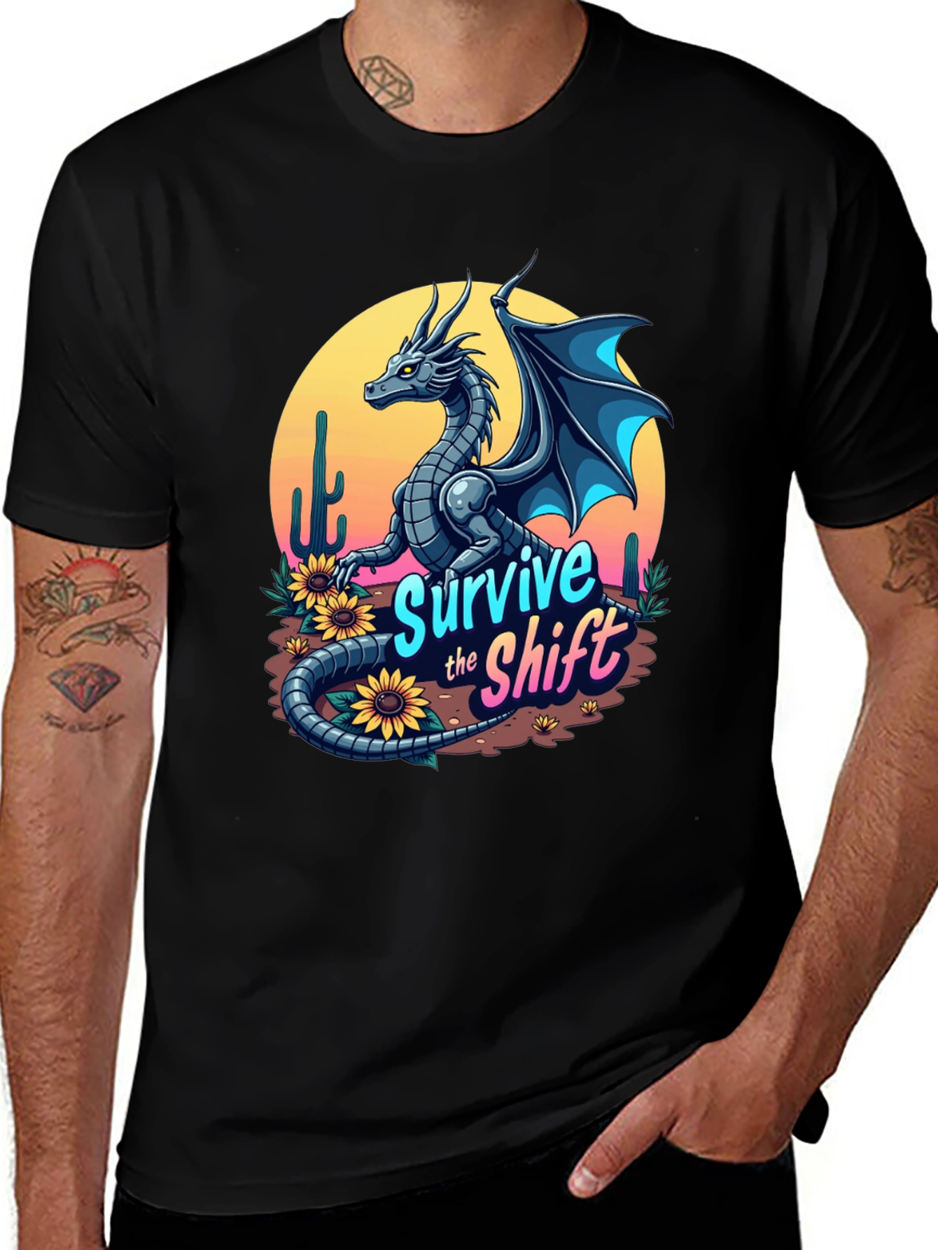 Variant 24 of Survive the Shift Dragon Graphic Tee